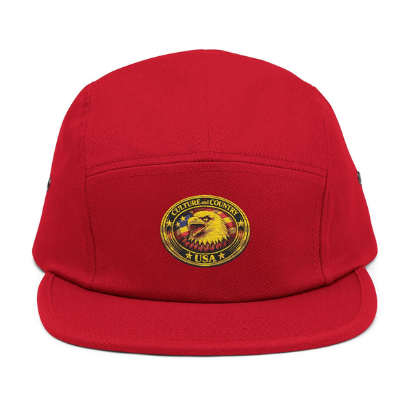 CULUSA 5-Panel Cap Embroidered Eagle USA Flag | Patriotic Hat 