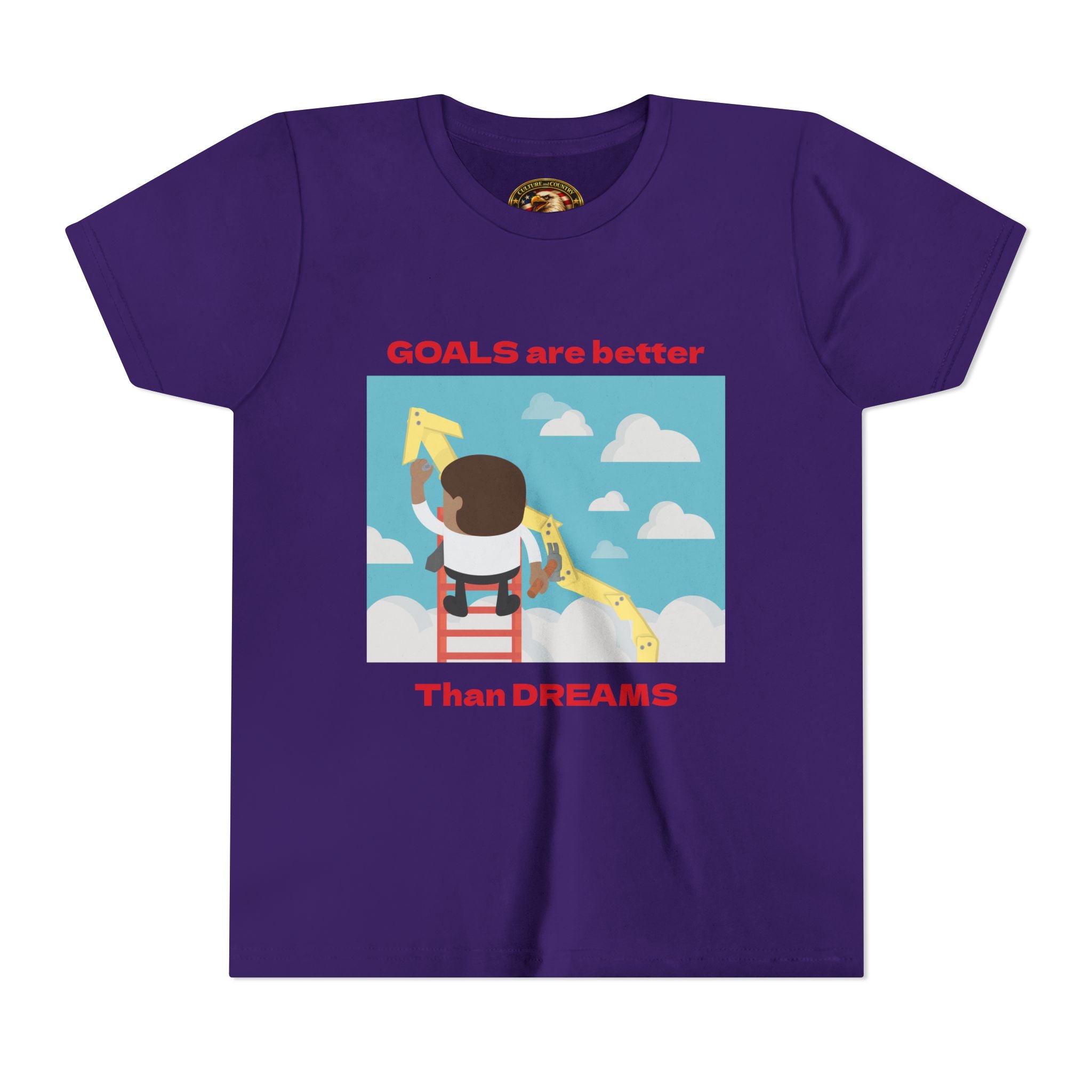 Goals and Dreams Youth T-Shirt - black colorway front view