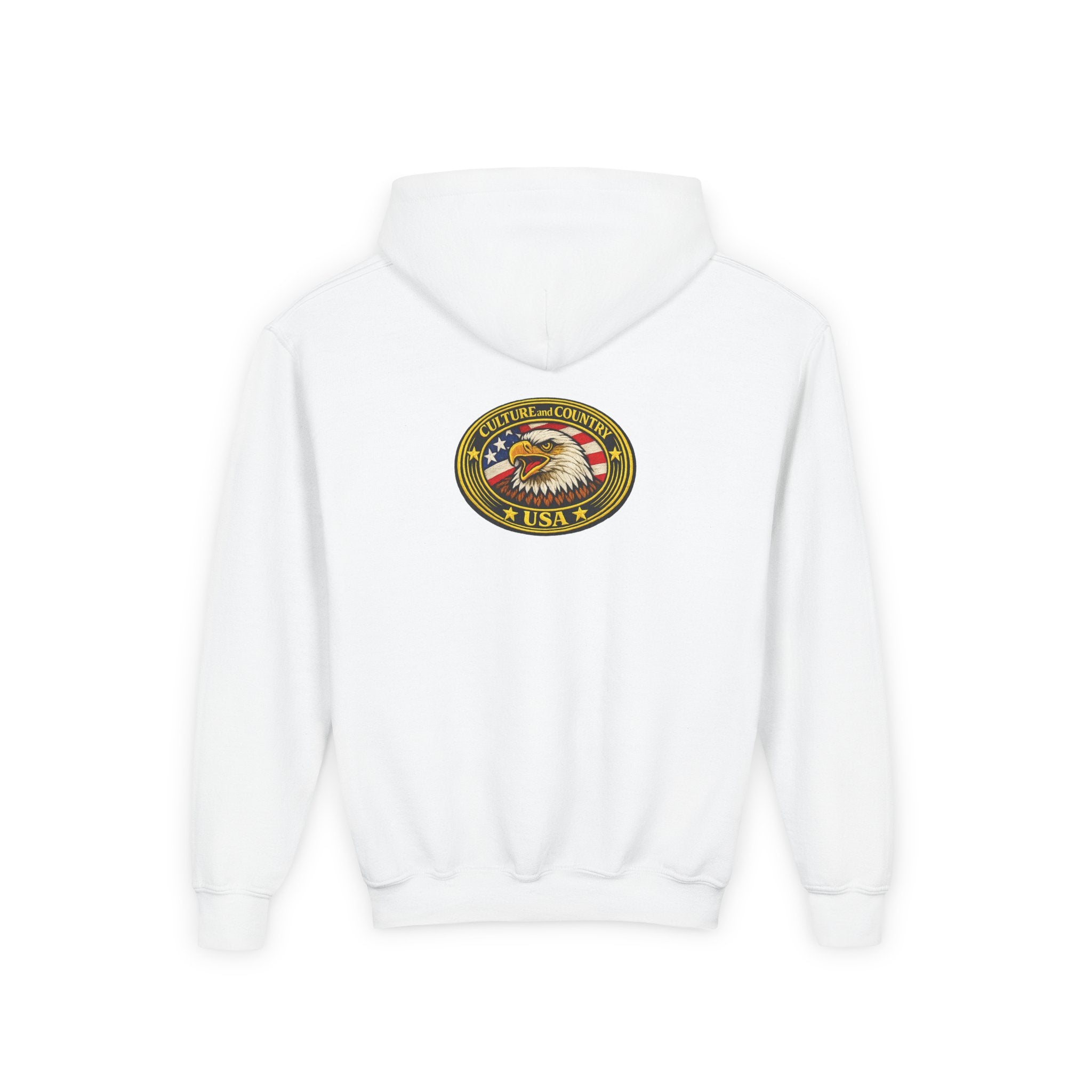 Diverse American Kids Youth Hoodie - red colorway front view