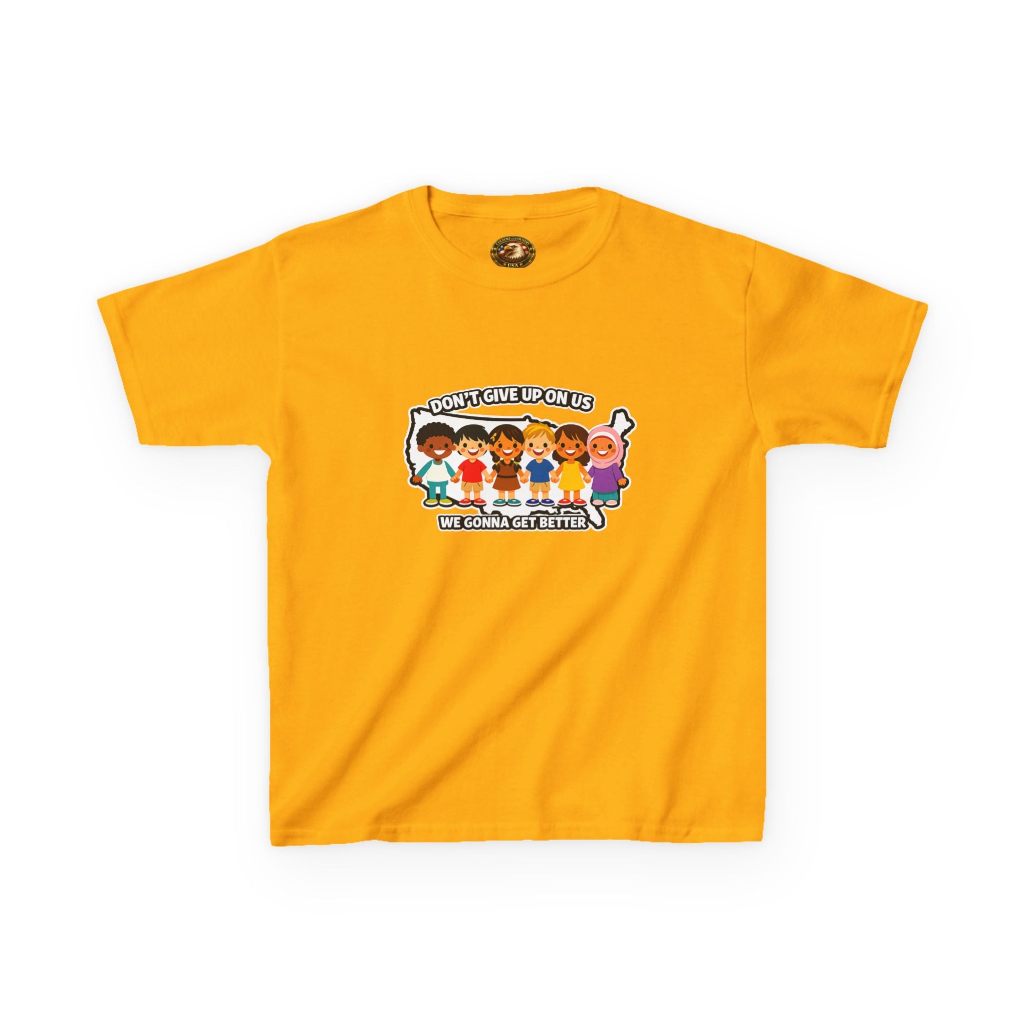Diverse American Kids Youth T-Shirt - diverse kids graphic detail close-up