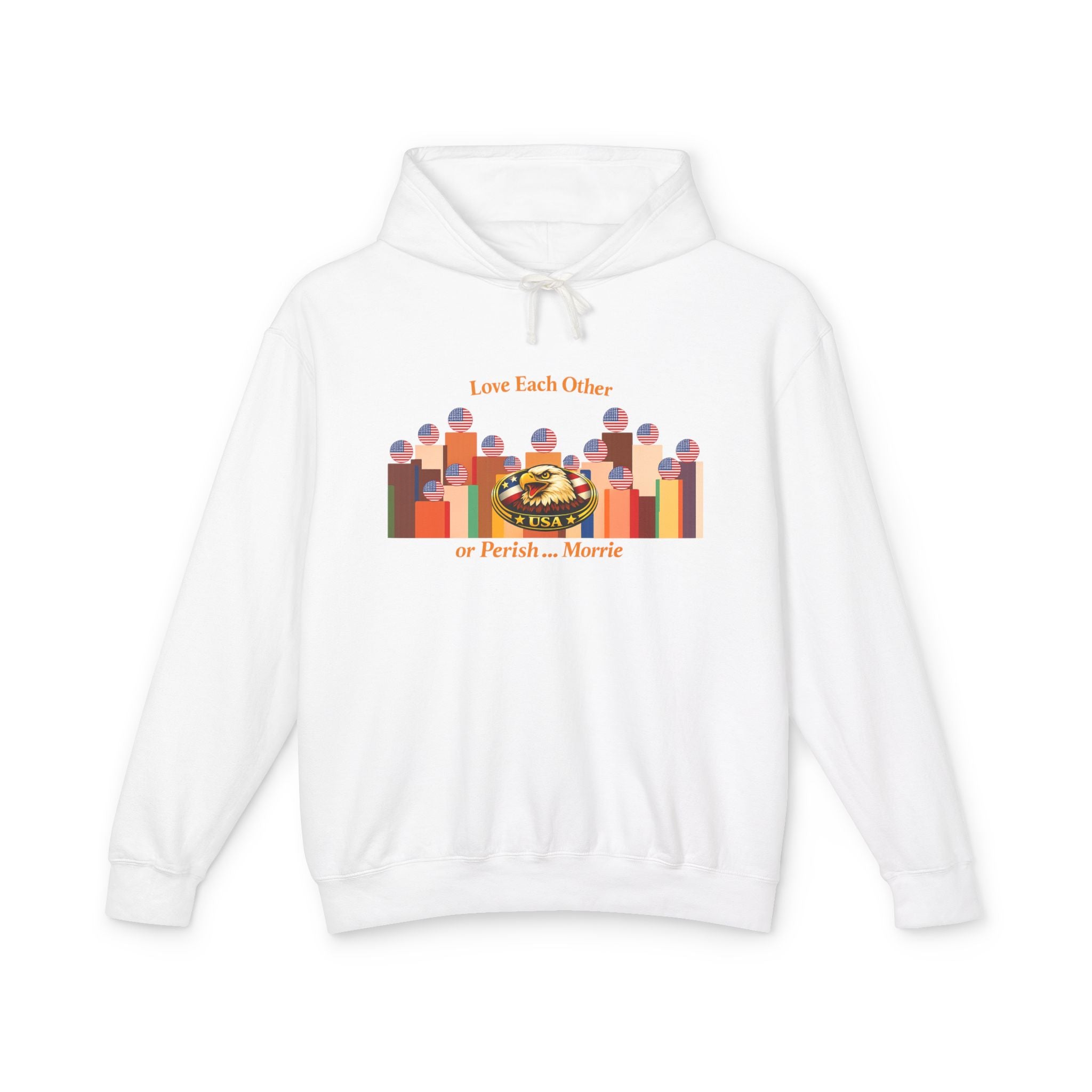 Love Each Other Hoodie - front love or perish inspirational message graphic