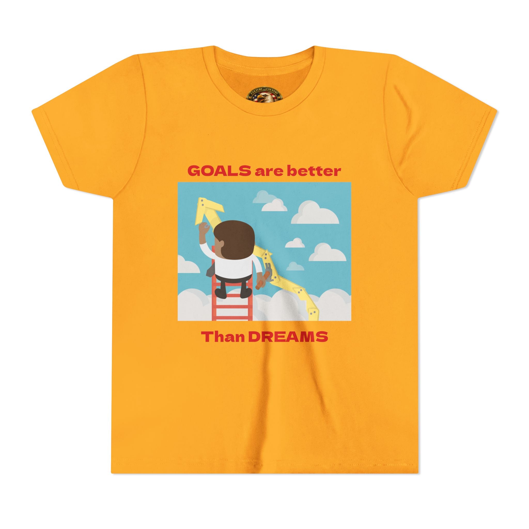 Goals and Dreams Youth T-Shirt - goals are better than dreams text detail