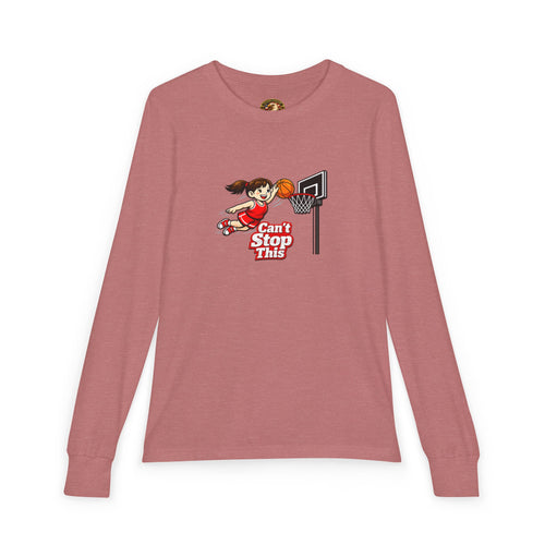 Can't Stop This Girl Long Sleeve - front girl dunking basketball graphic