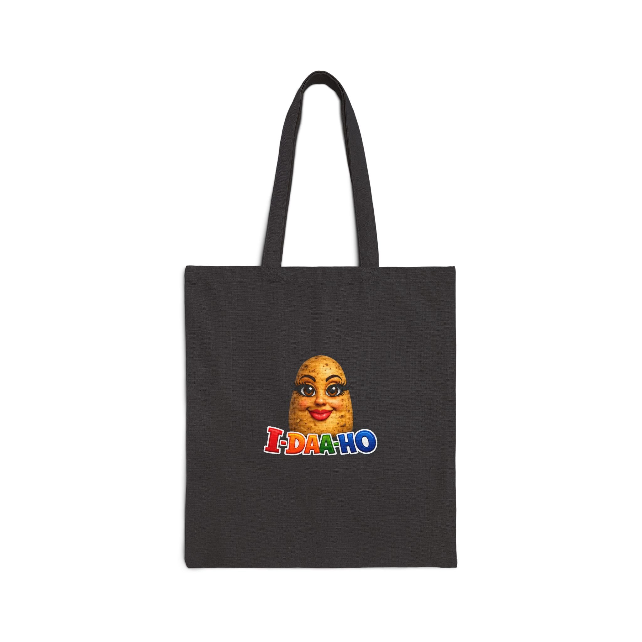 I-DAA-HO Potato Tote Bag - front potato character graphic design