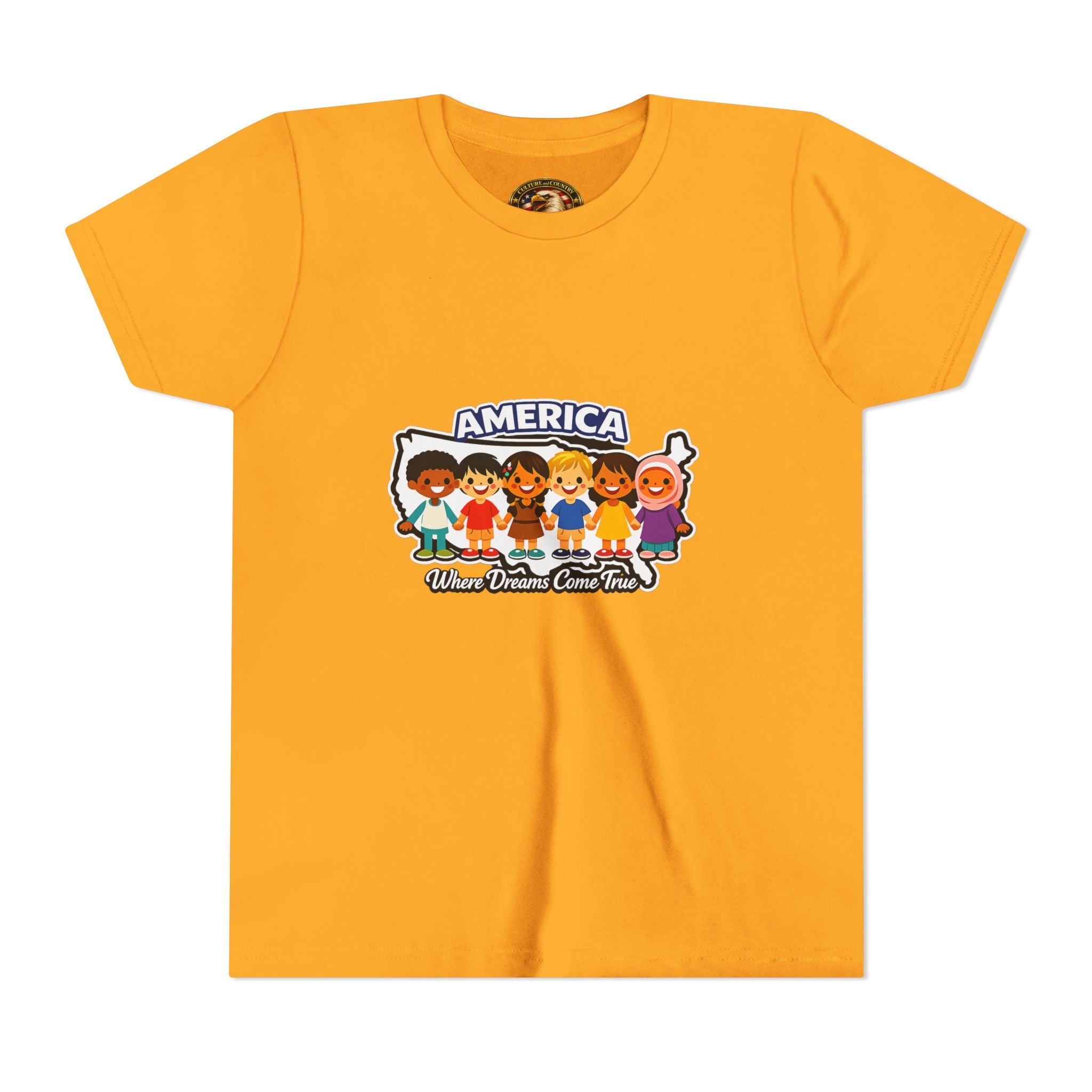 Diverse American Kids T-Shirt - back design detail view