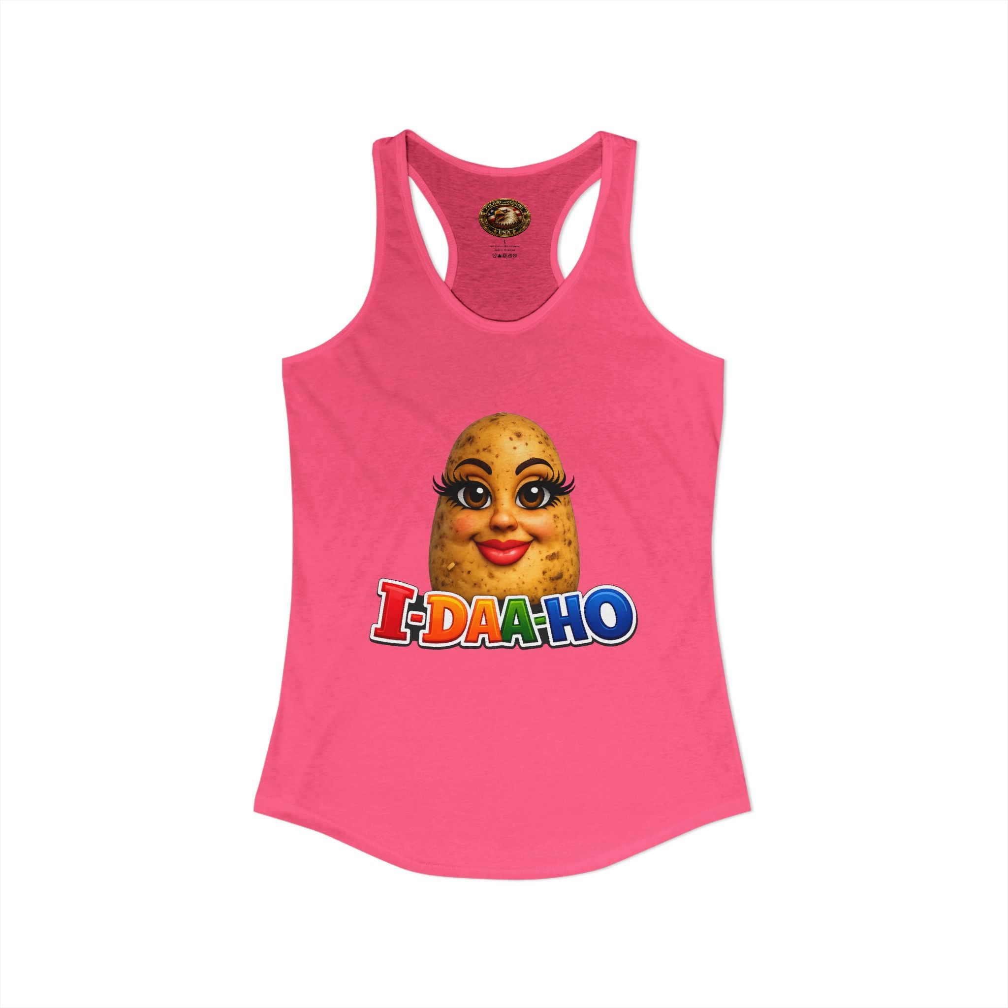 I-DAA-HO Potato Racerback Tank - racerback strap and neckline detail