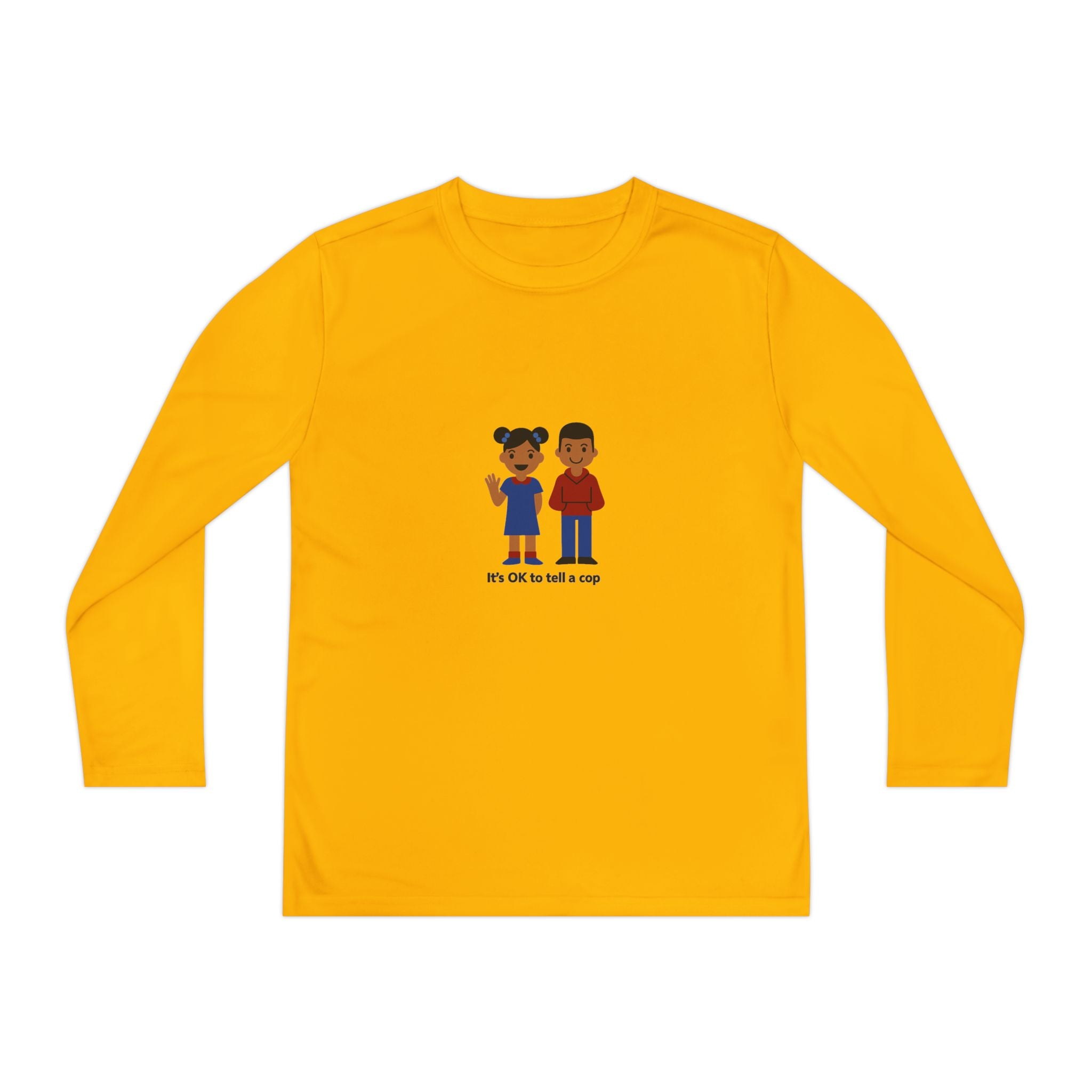 OK To Tell A Cop Youth Long Sleeve - black colorway front view