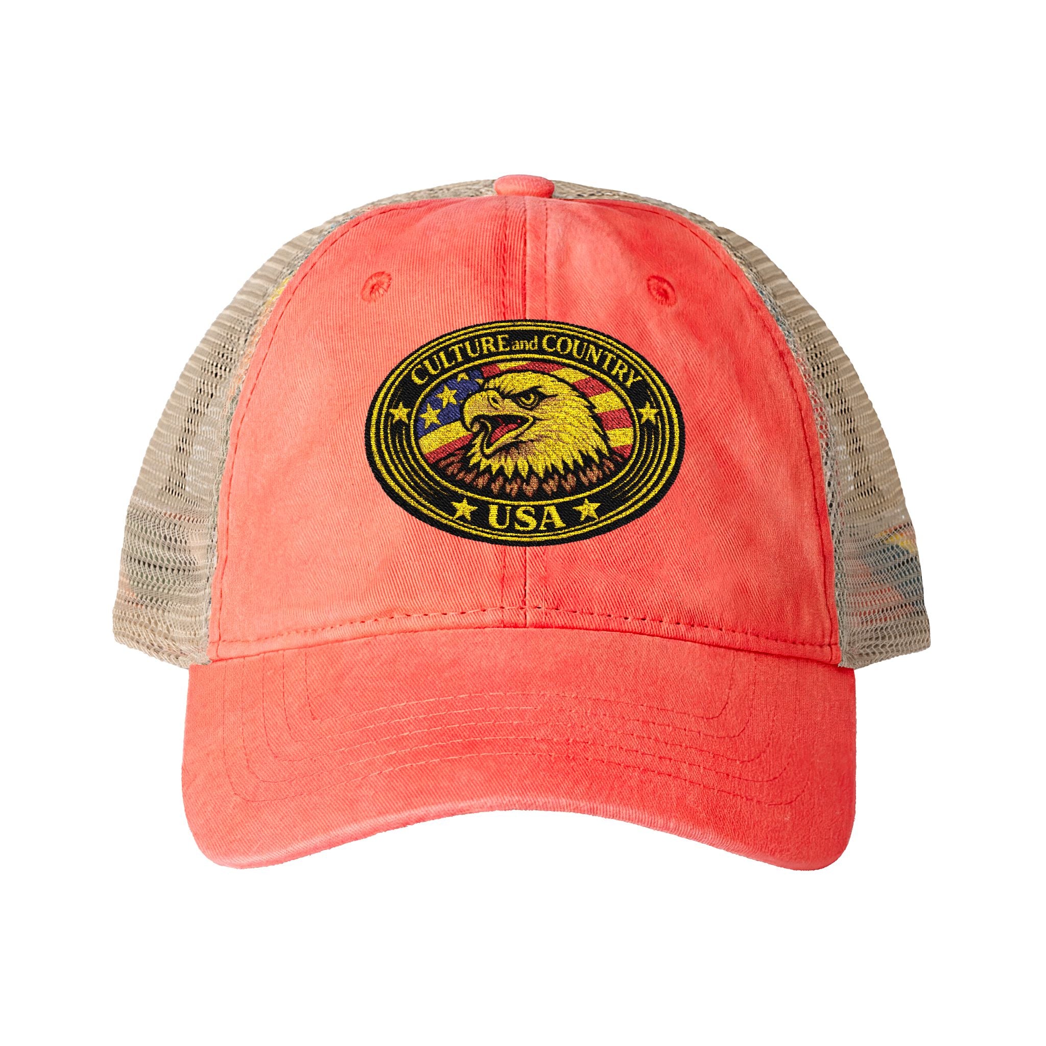 CULUSA Women's Mesh-Back Cap - stone colorway front view