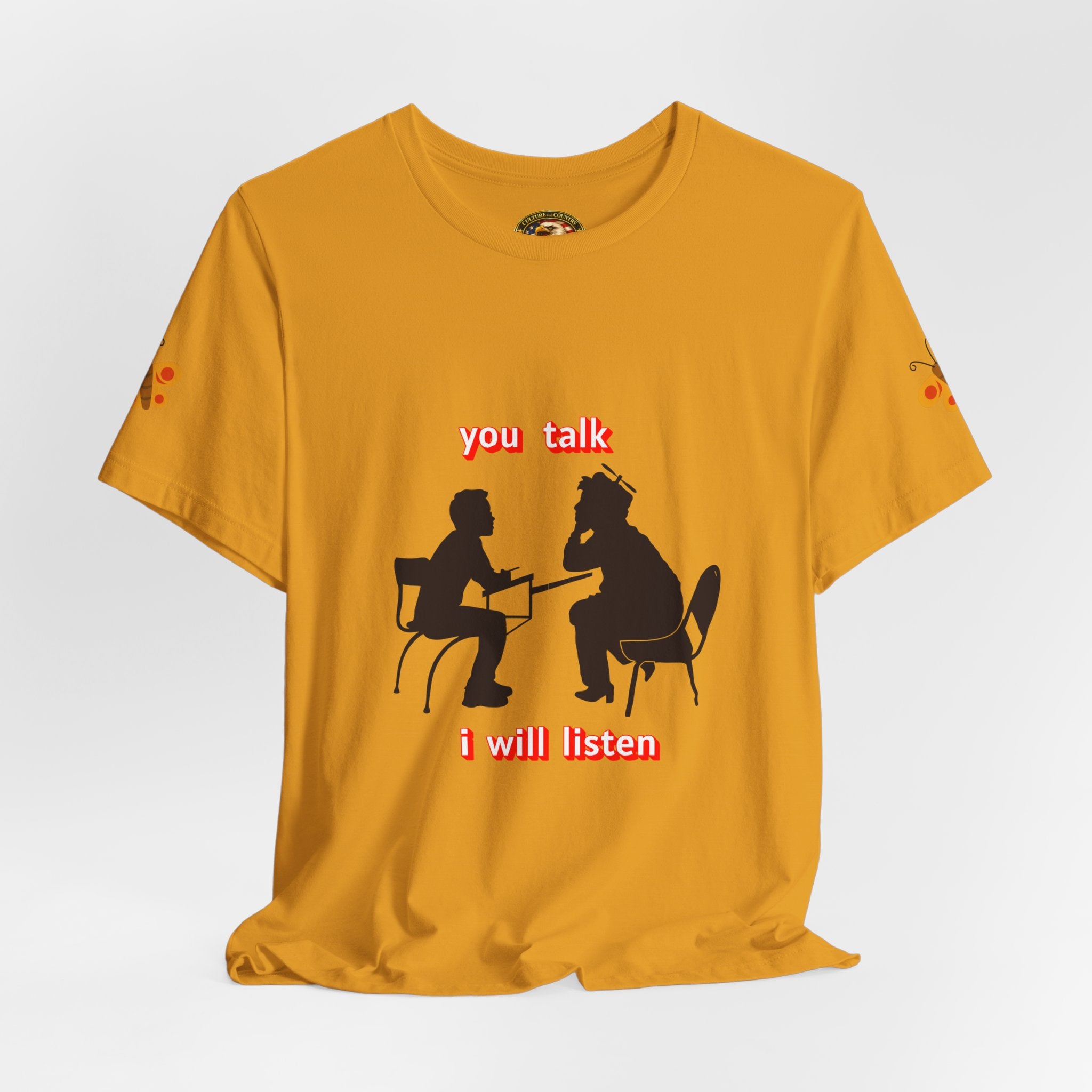 Teacher Student Conversation T-Shirt - speech bubble graphic detail close-up