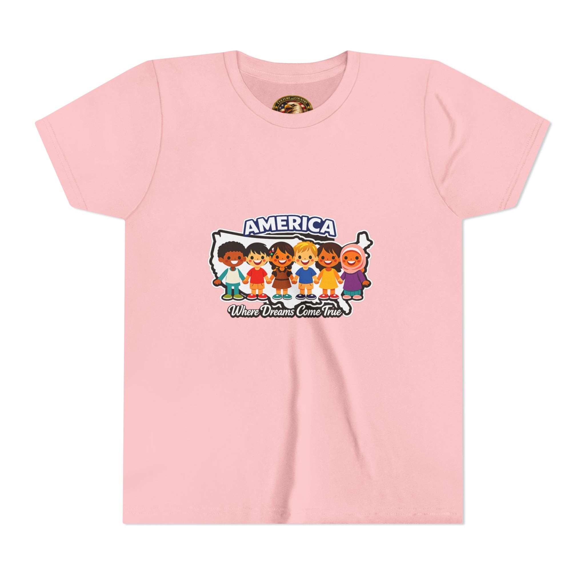Diverse American Kids T-Shirt - black colorway front view