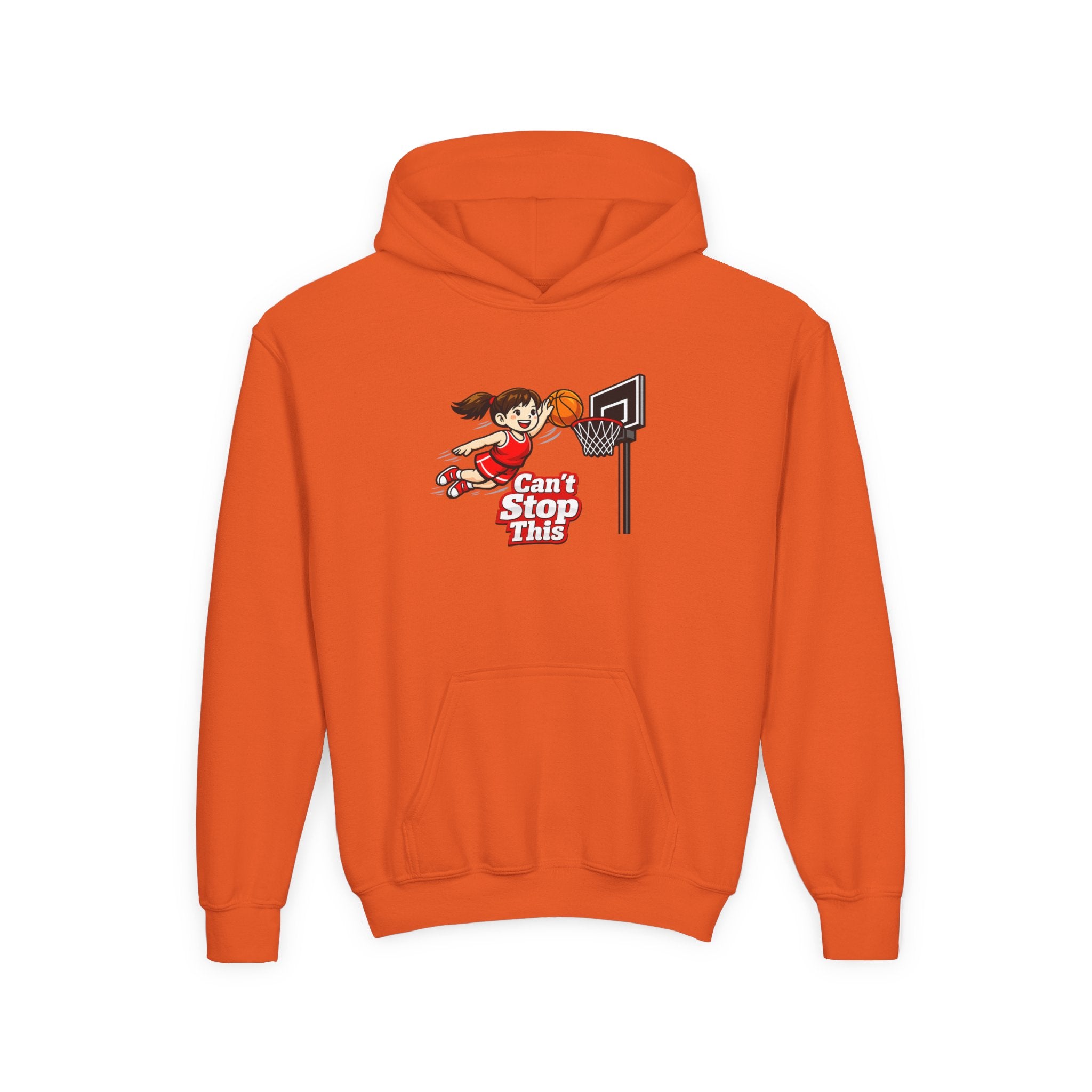 Can't Stop This Girl Youth Hoodie - black colorway front view