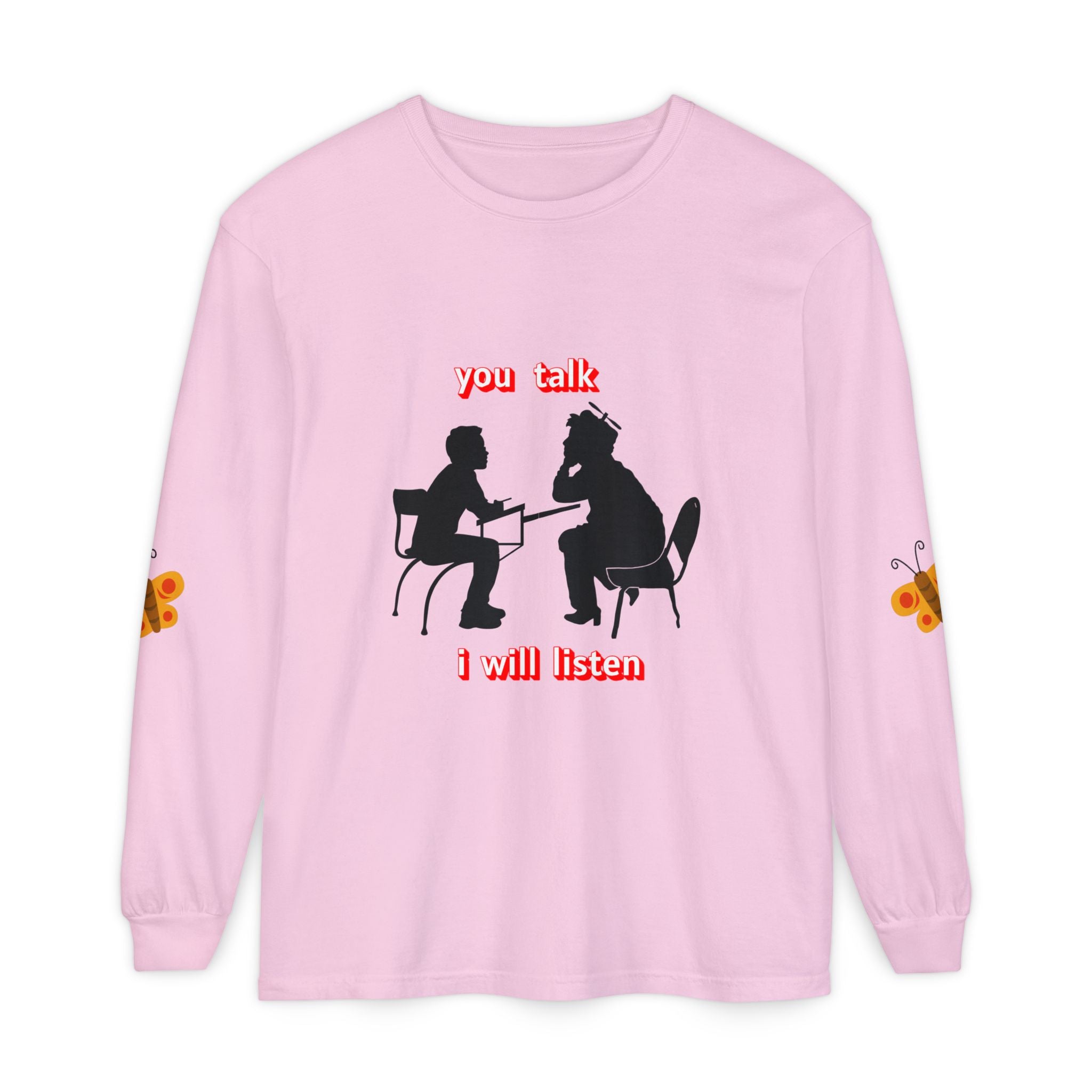 Teacher Student Conversation Long Sleeve - black colorway front view