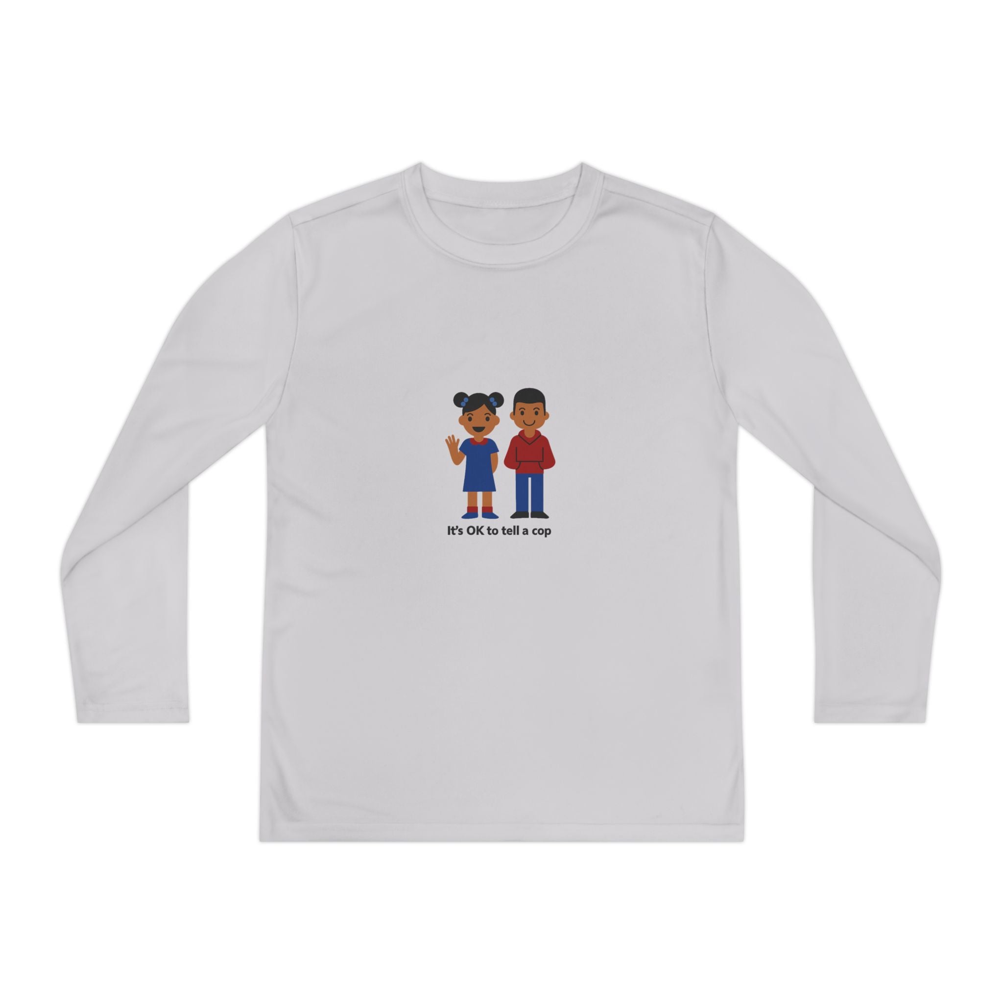 OK To Tell A Cop Youth Long Sleeve - front police friendly message graphic