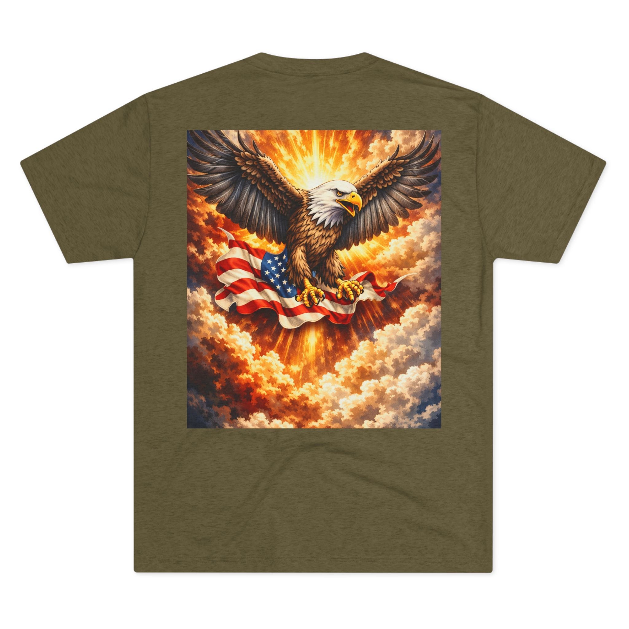 CULUSA Eagle T-Shirt - back patriotic eagle with USA flag graphic