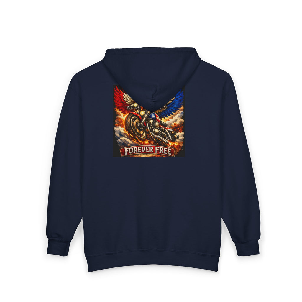 Forever Free Eagle Zip Hoodie - size and fit reference view