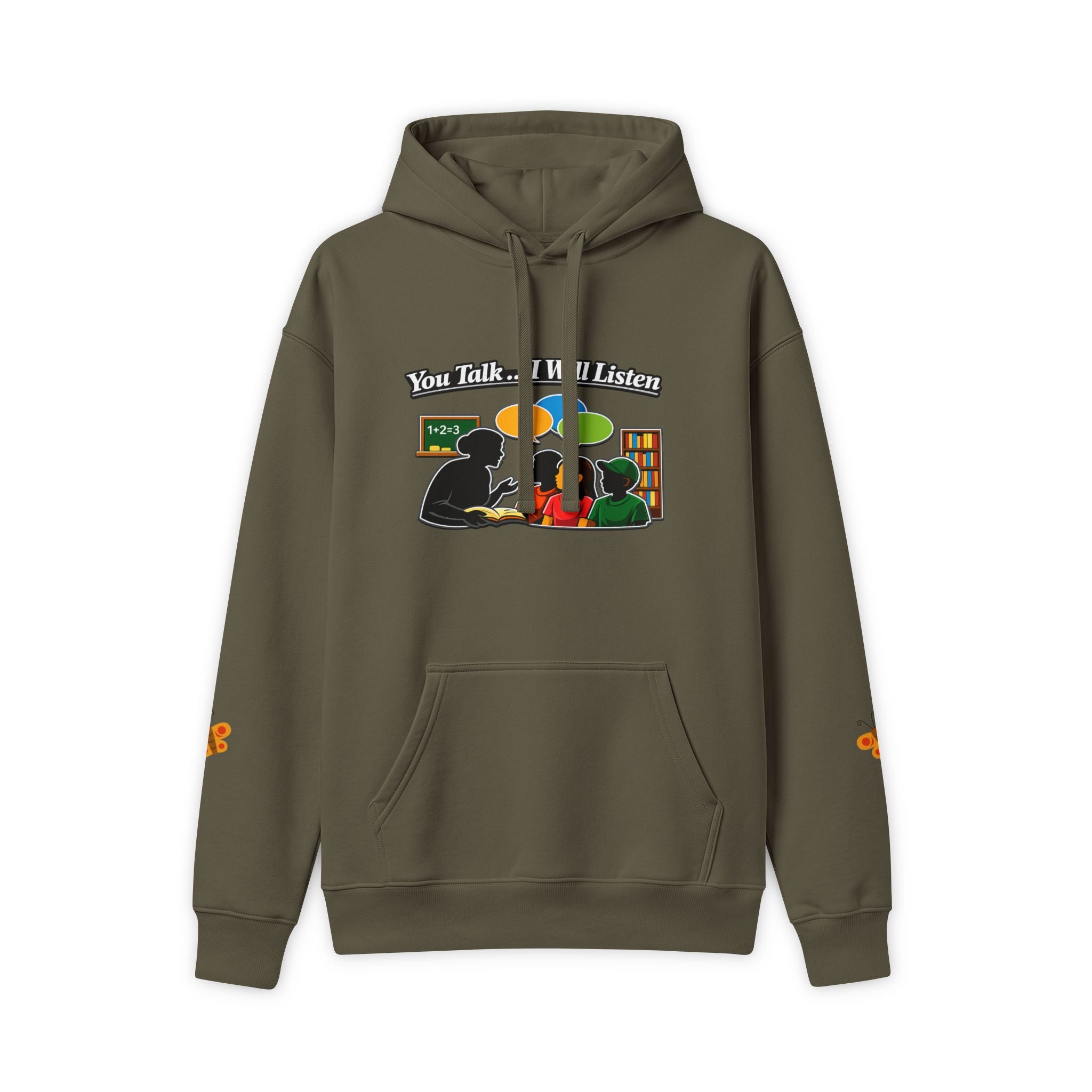 Teacher Student Conversation Youth Hoodie - colorful speech bubble design detail