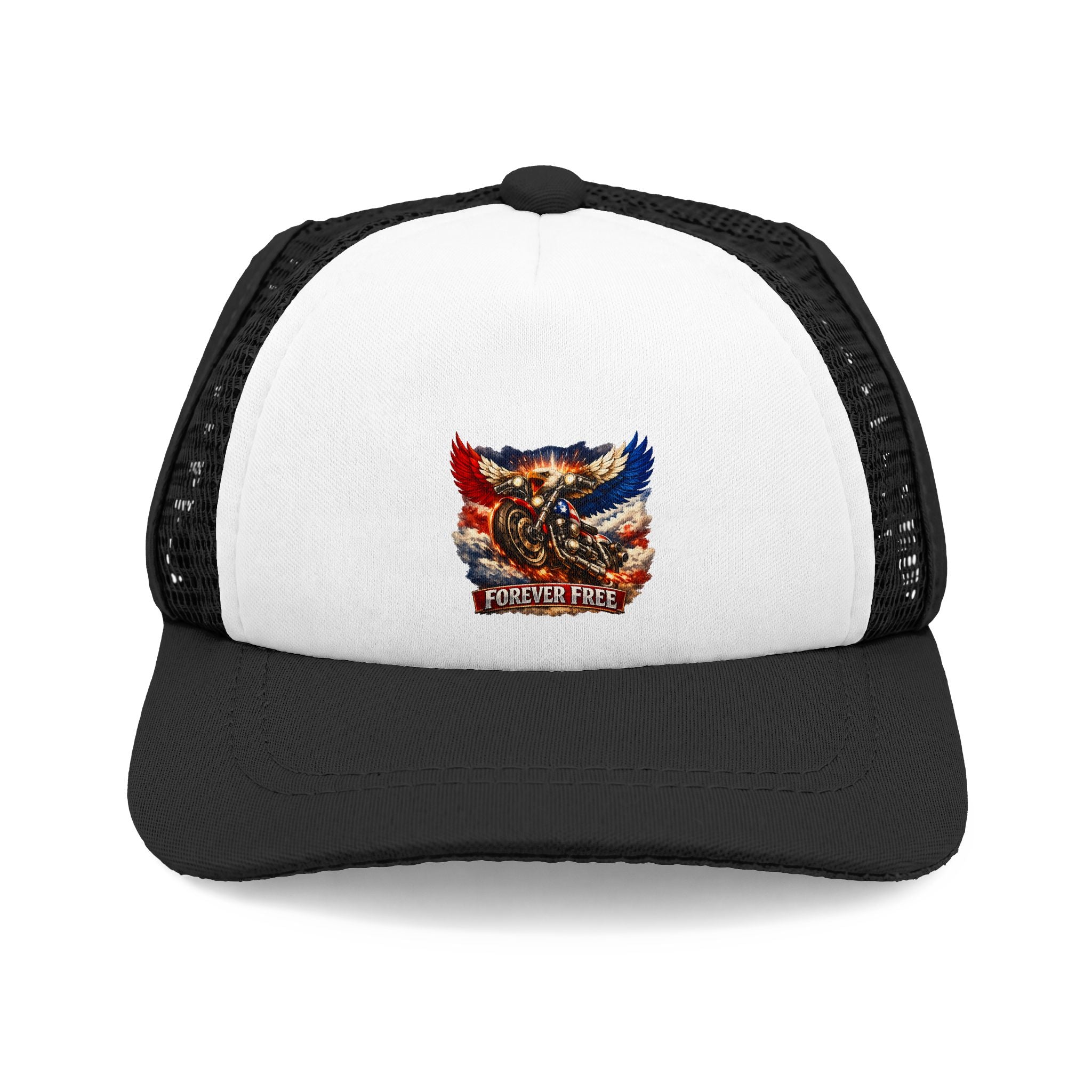 Patriotic Eagle Dog Trucker Hat | UV Protection Biker Design 