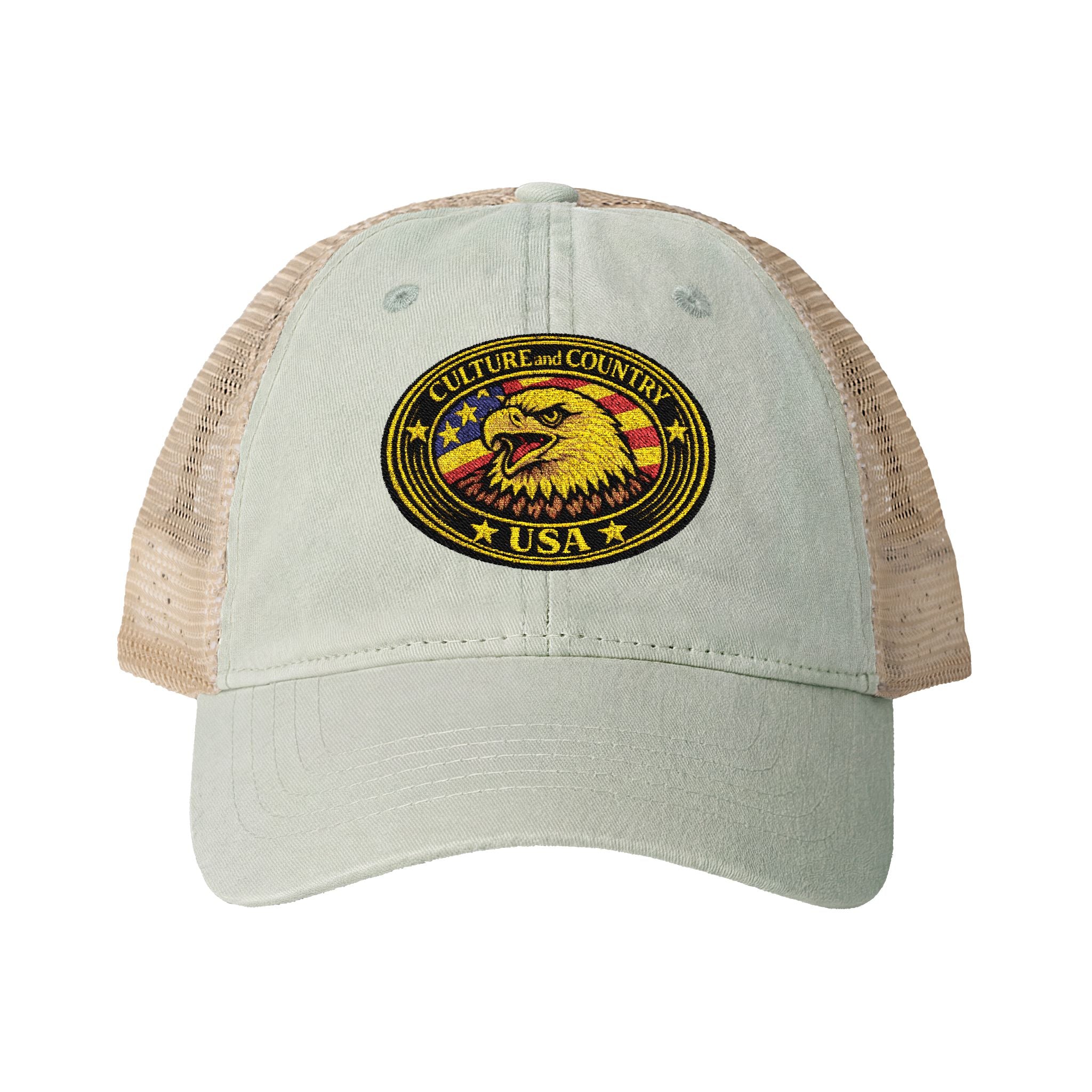 CULUSA Women's Mesh-Back Cap - green colorway front view