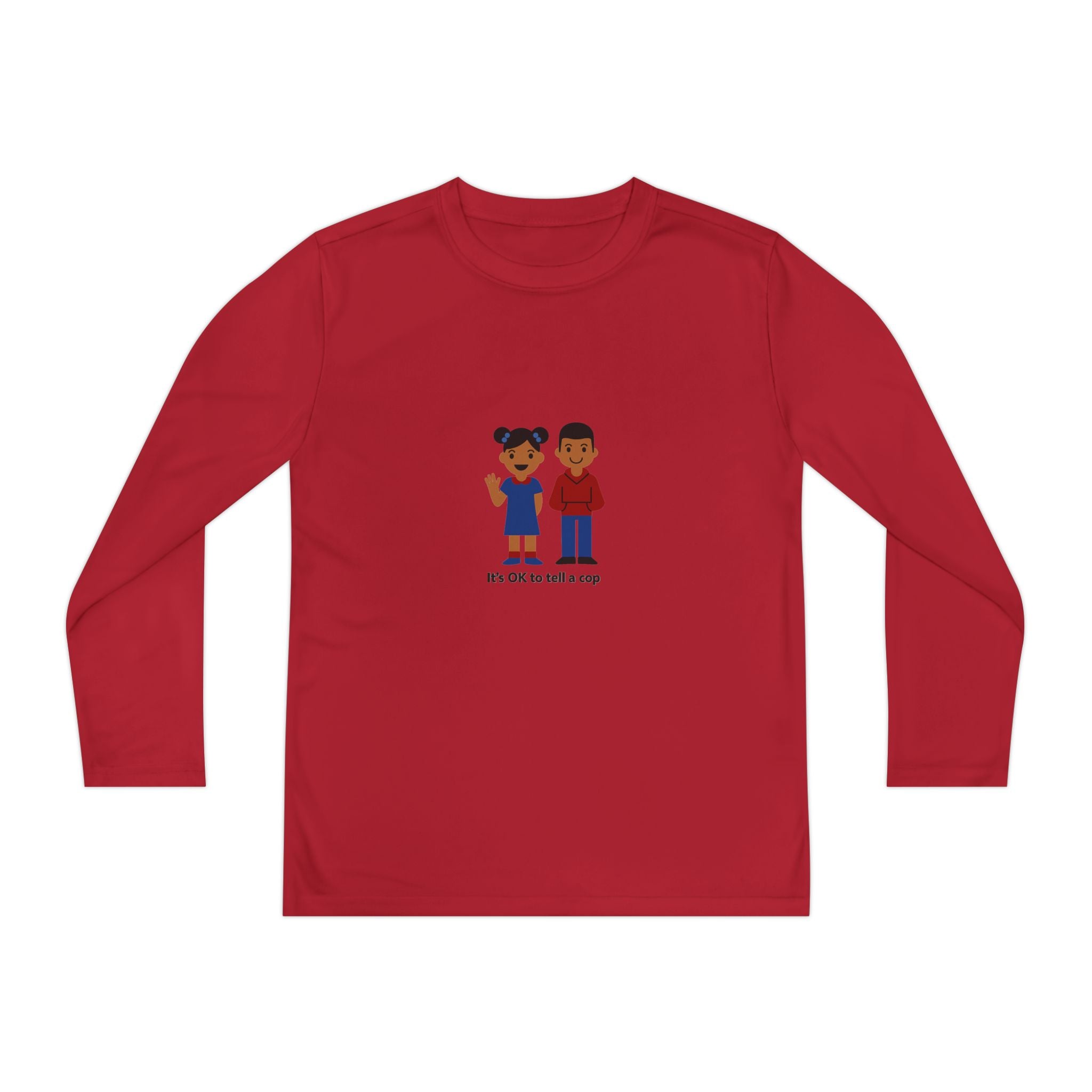 OK To Tell A Cop Youth Long Sleeve - gray colorway front view