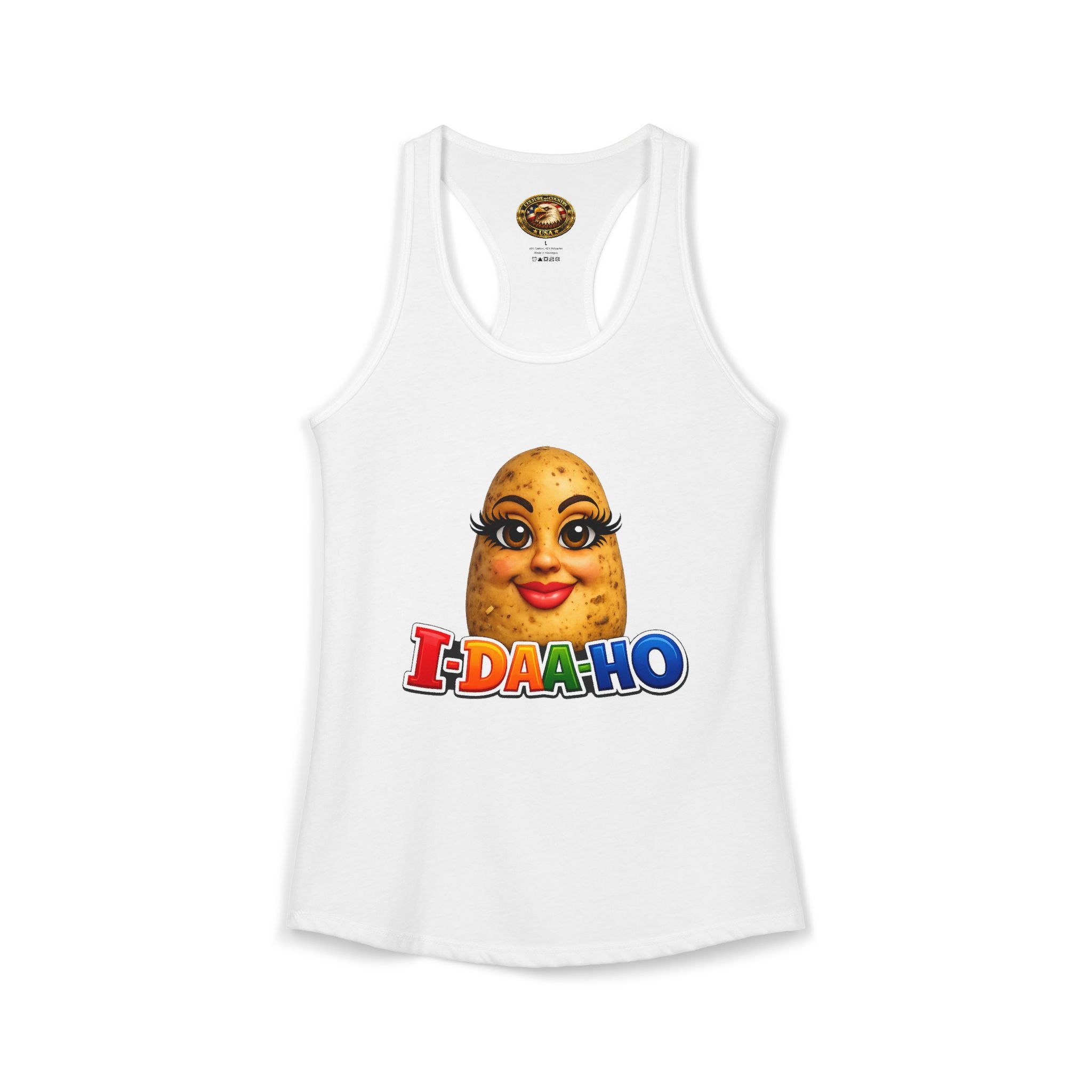 I-DAA-HO Potato Character Women's Racerback Tank | Funny | CULUSA