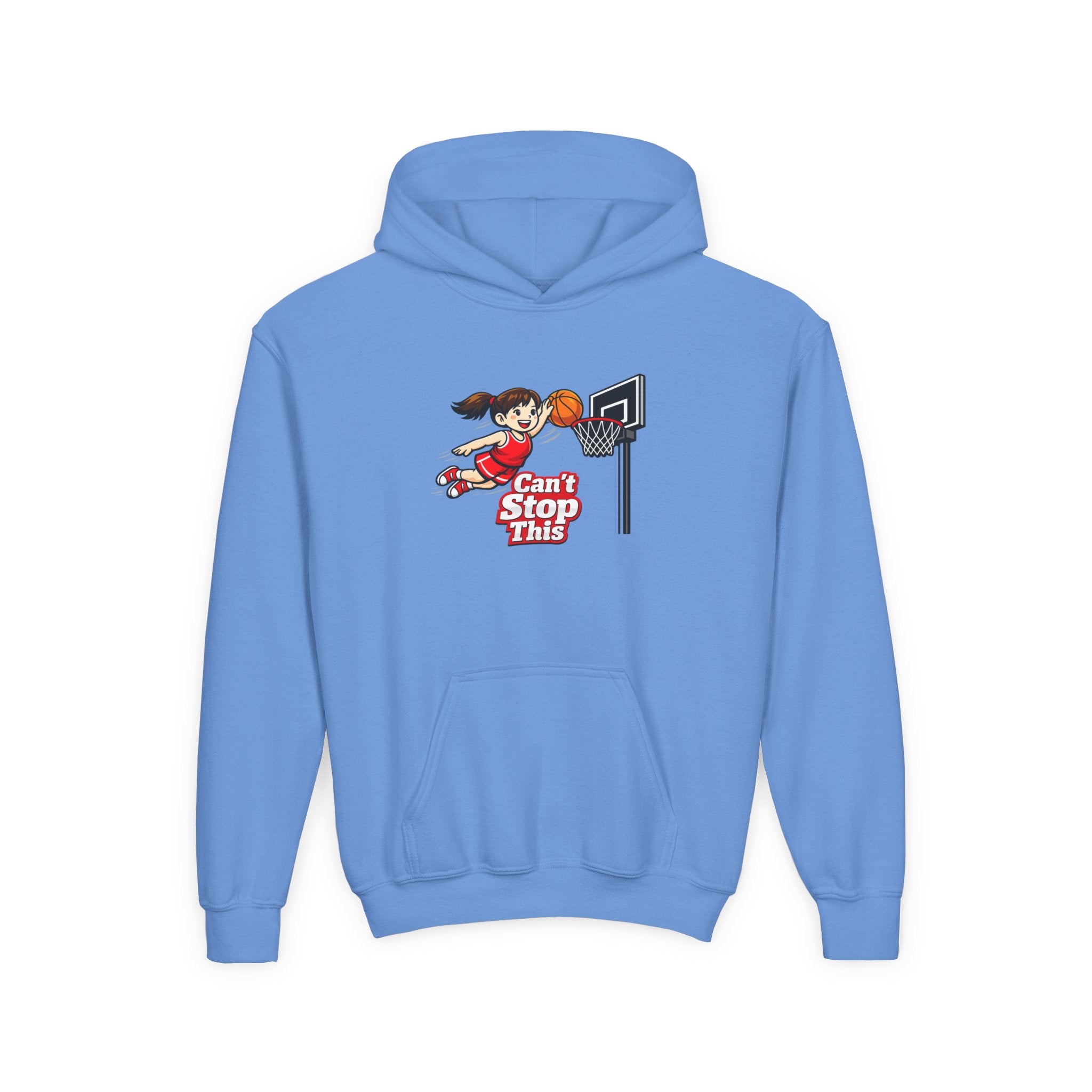 Can't Stop This Girl Youth Hoodie - white colorway front view
