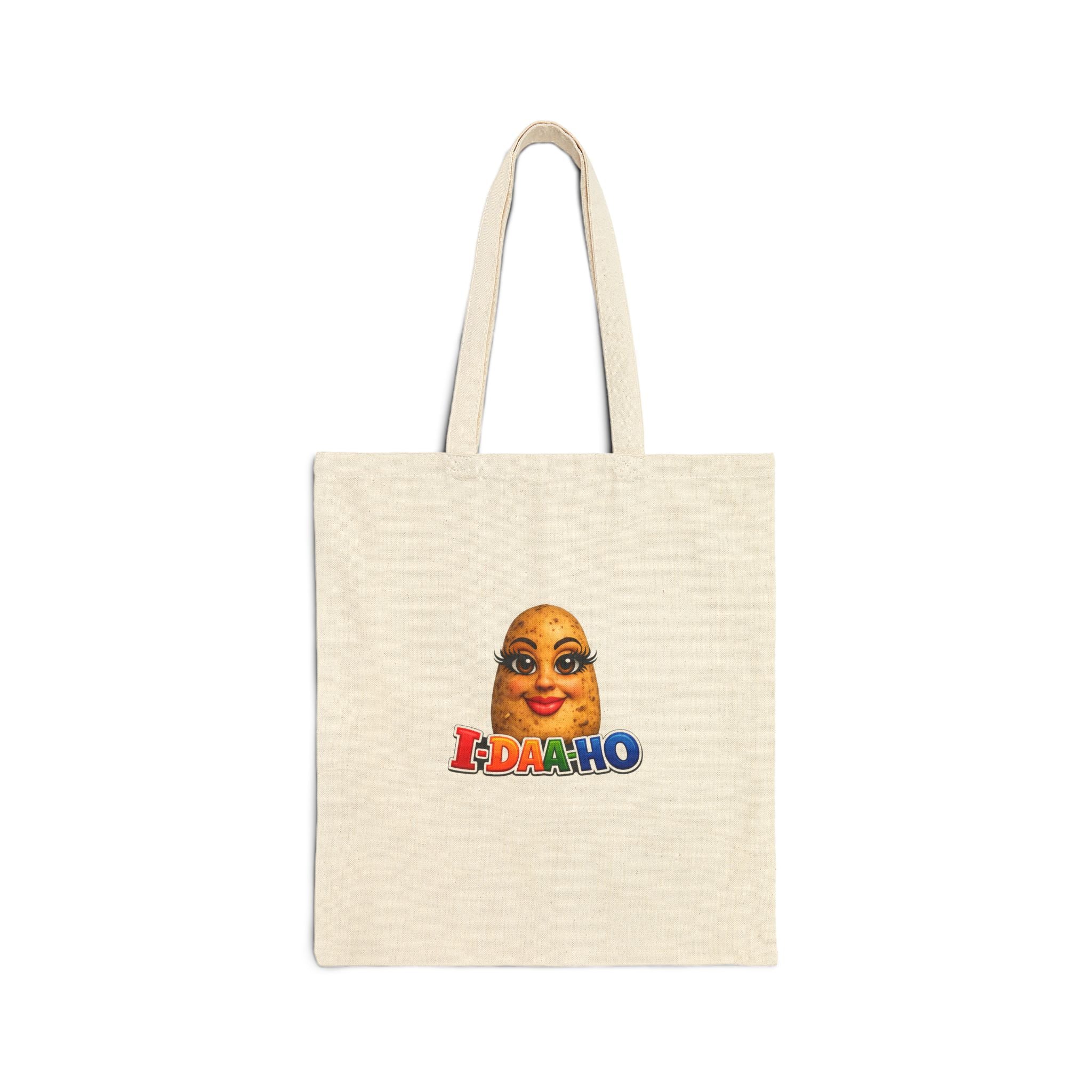 I-DAA-HO Potato Character Cotton Tote | Funny Grocery Bag 