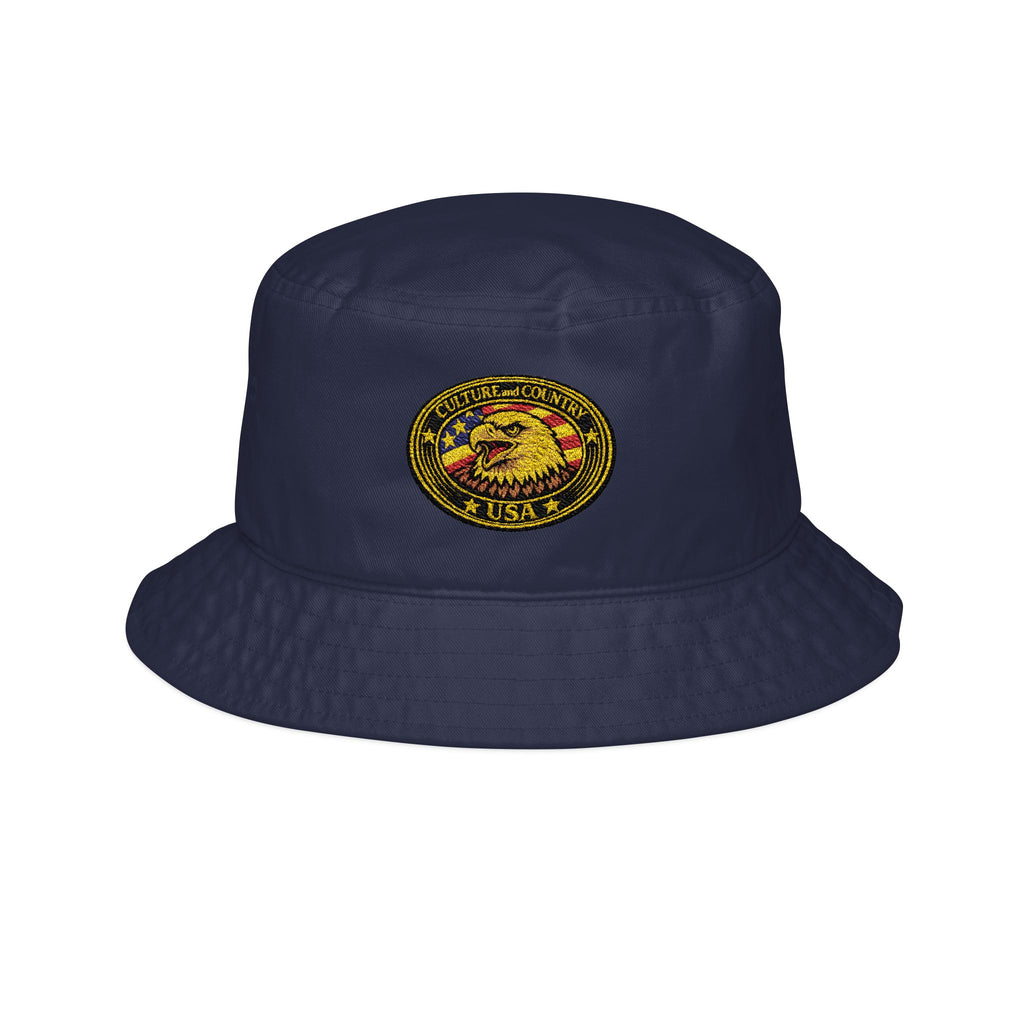 CULUSA Eagle Bucket Hat - side profile brim and colorway detail