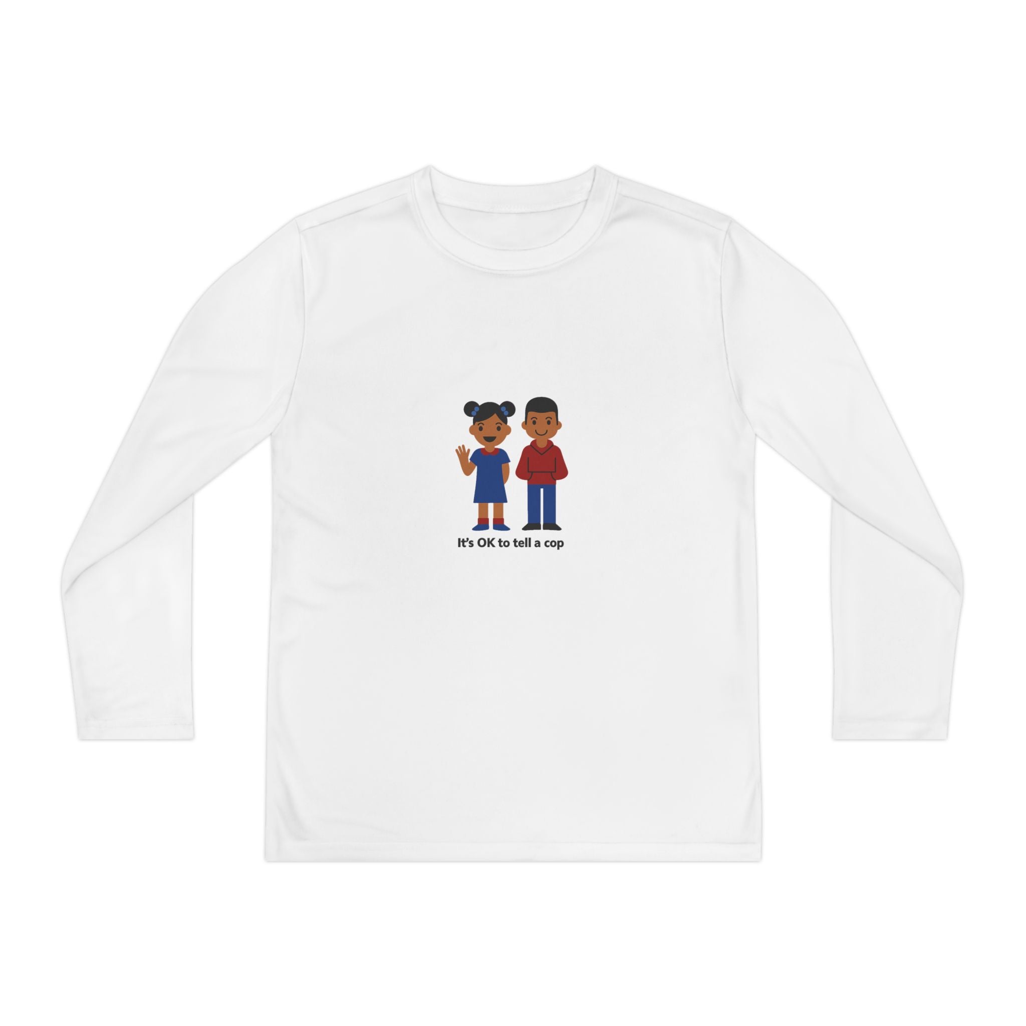 OK To Tell A Cop Youth Long Sleeve Shirt | Police Friendly Kids Tee | CULUSA