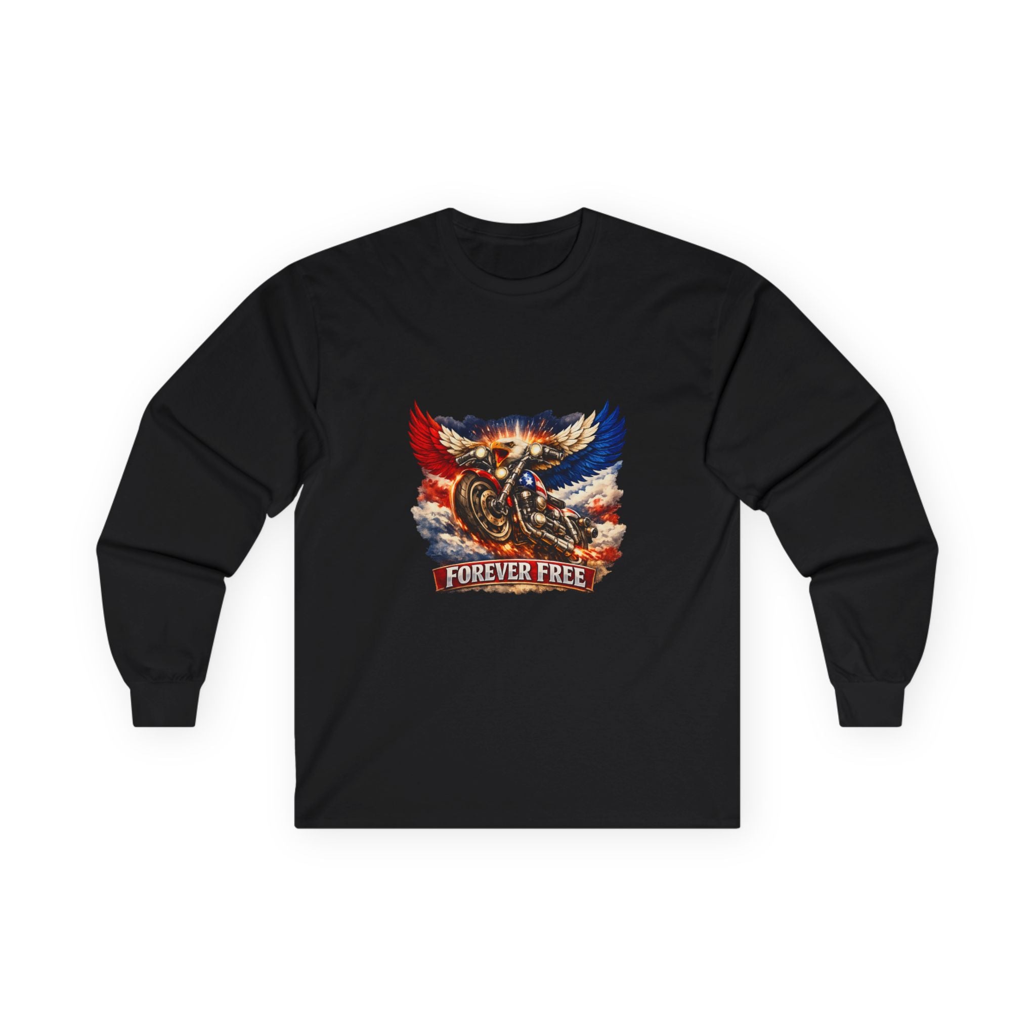 Forever Free Eagle Long Sleeve - front patriotic USA graphic view