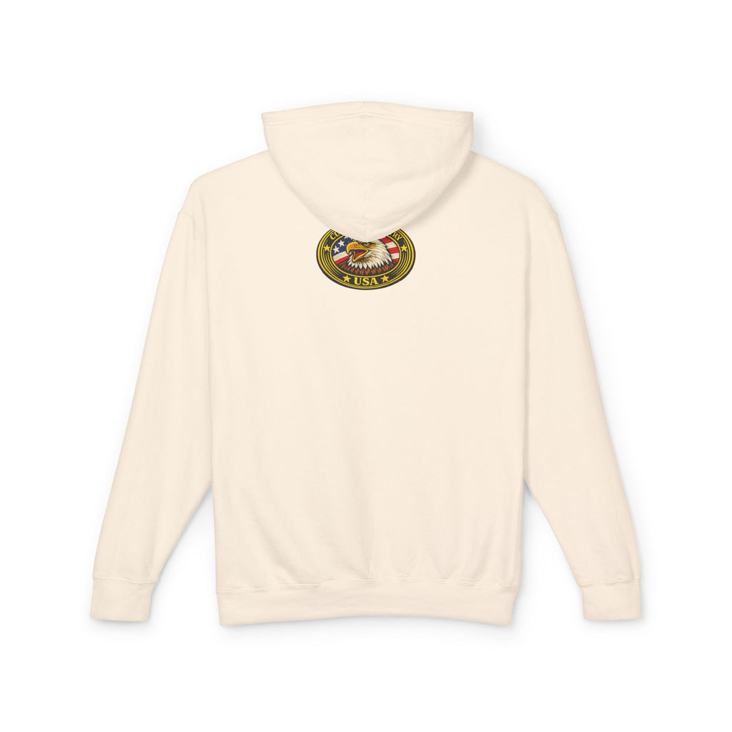 Love America or GTFO Eagle Hoodie - red colorway front view