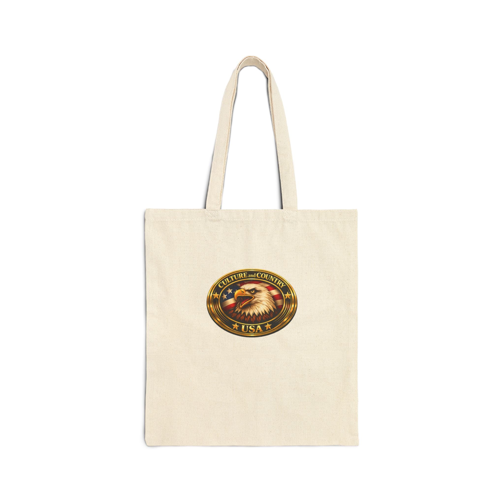 Forever Free Eagle Tote Bag - full open canvas view with handles