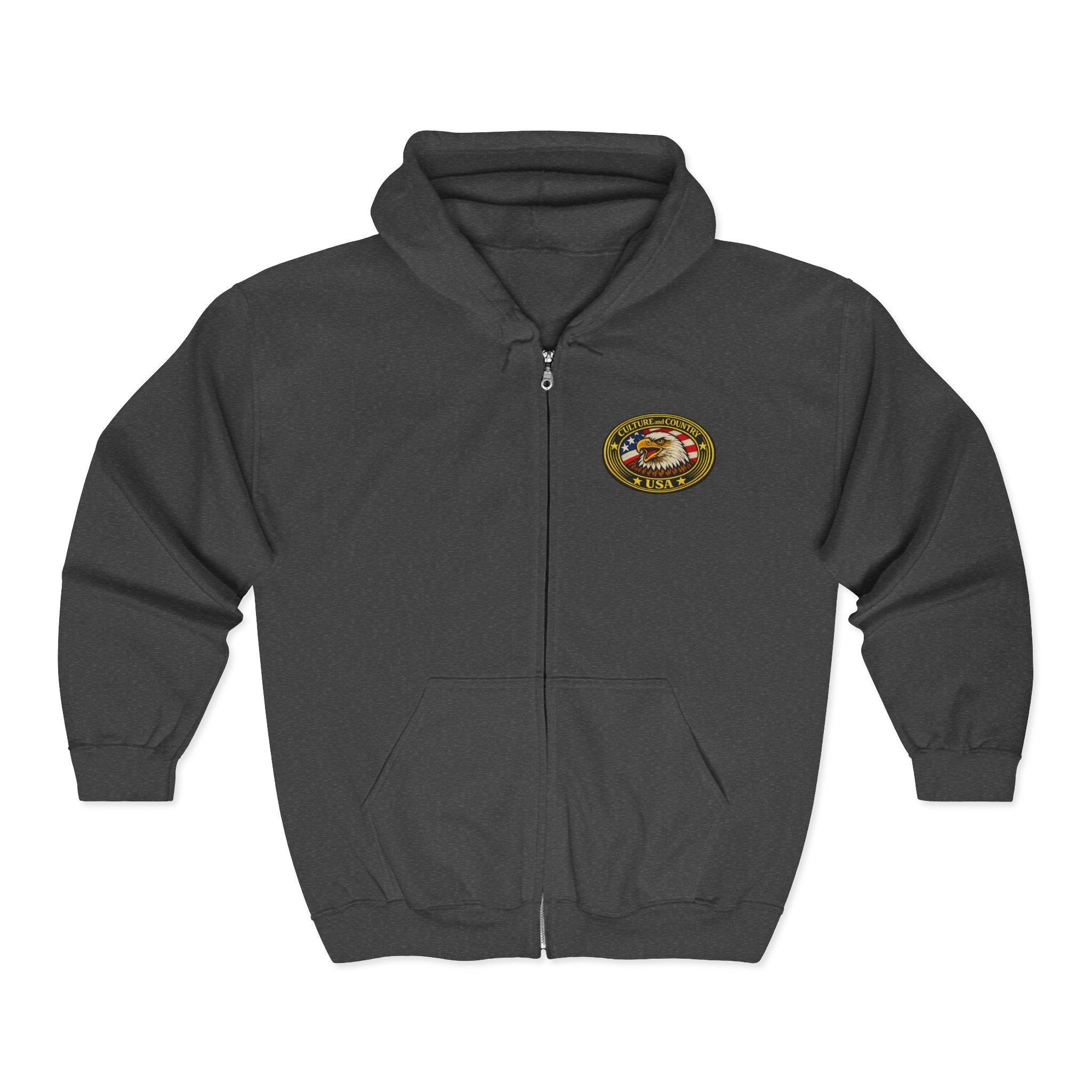 Forever Free Eagle Zip Hoodie - back eagle on motorcycle graphic