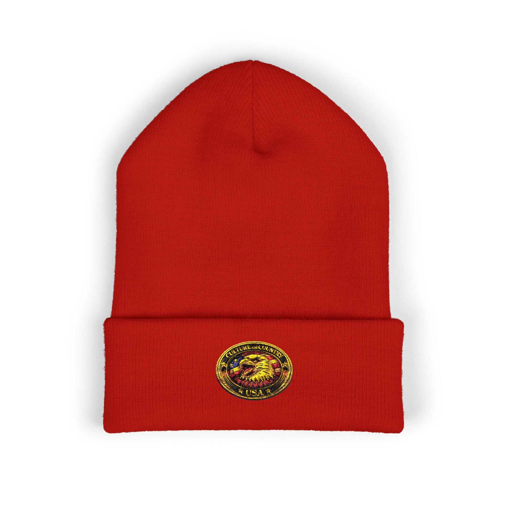 CULUSA Eagle Knit Hat - navy colorway front view