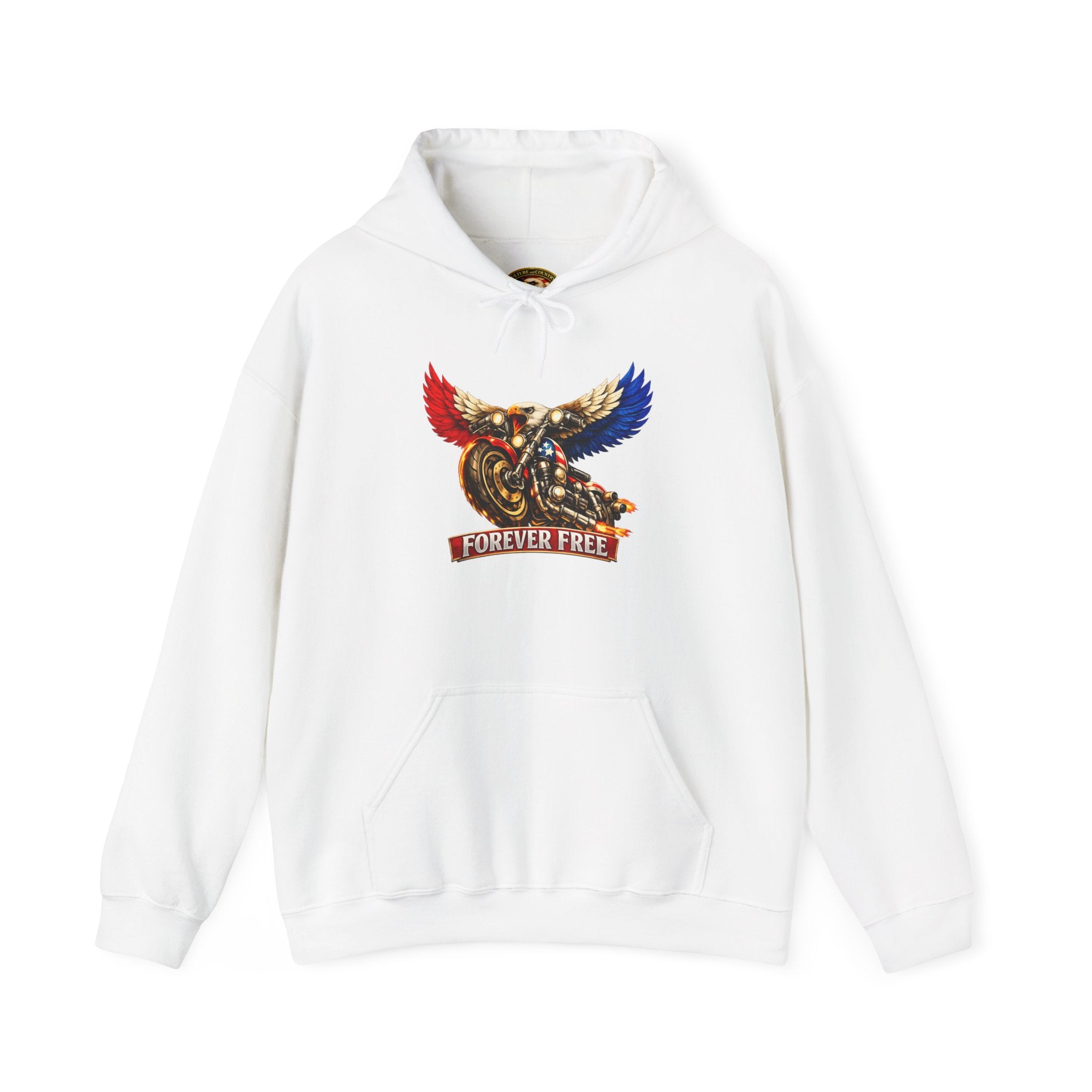 Forever Free Eagle Motorcycle Hoodie | Patriotic USA Biker 