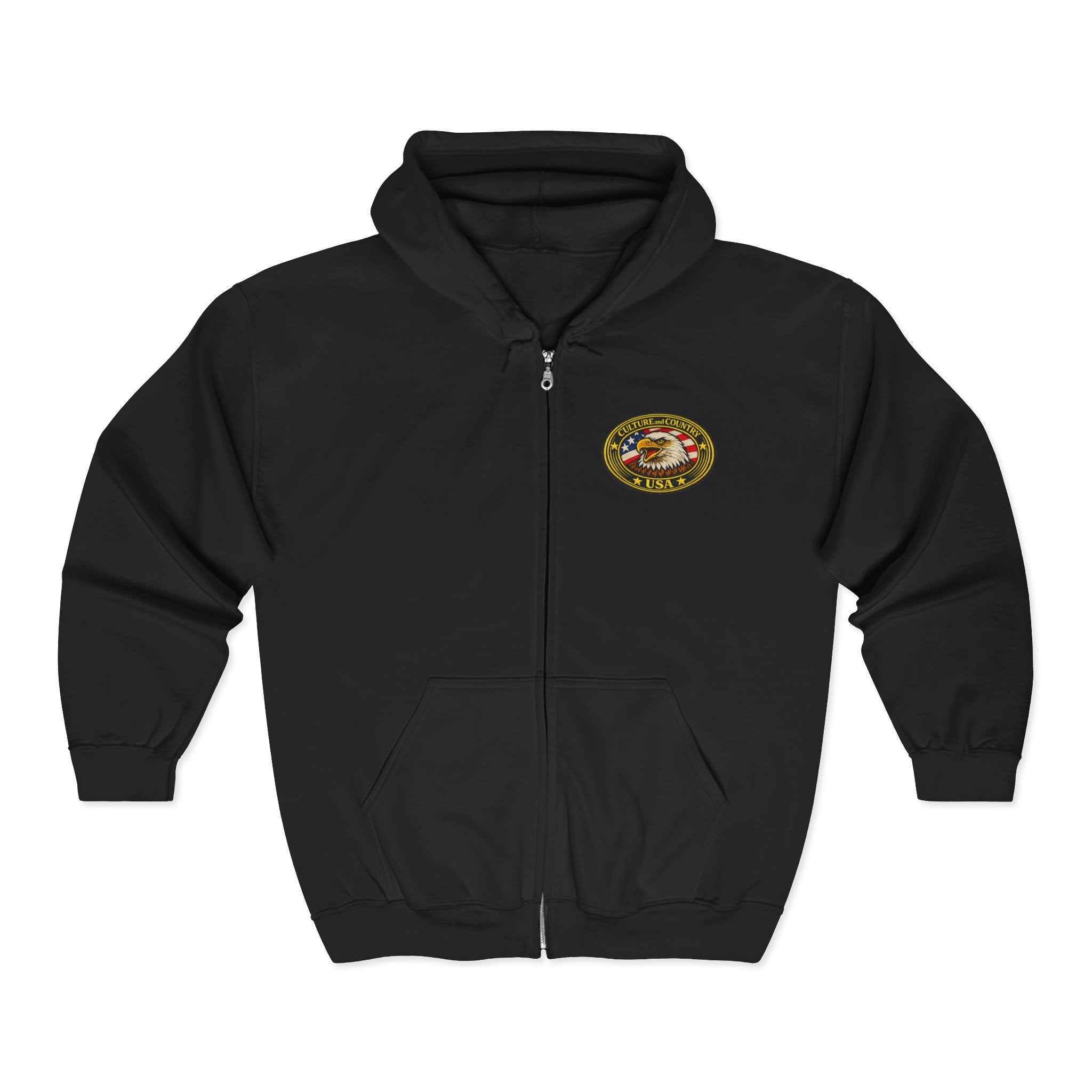 Forever Free Eagle Zip Hoodie | Patriotic Biker Hoodie 