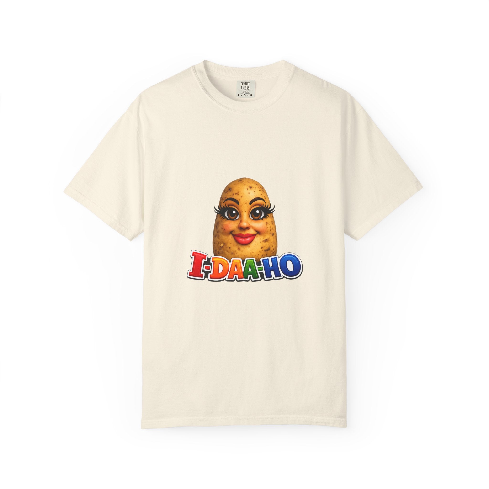 I-DAA-HO Potato T-Shirt - front potato character humor graphic
