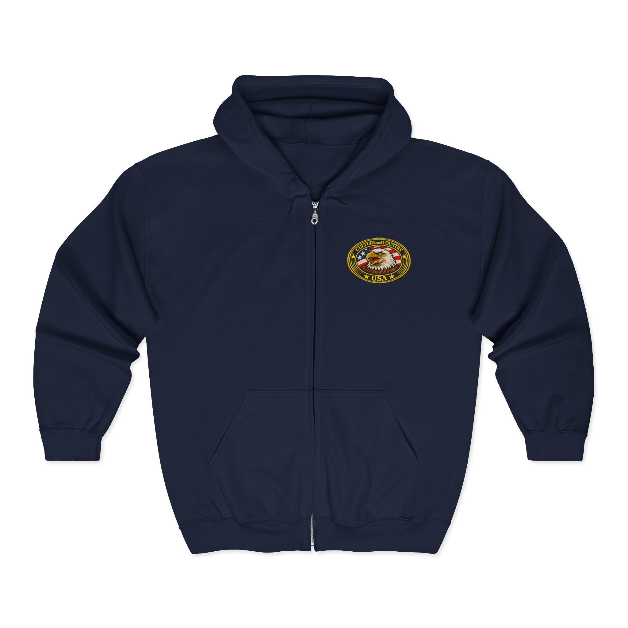 Forever Free Eagle Zip Hoodie - black colorway full view