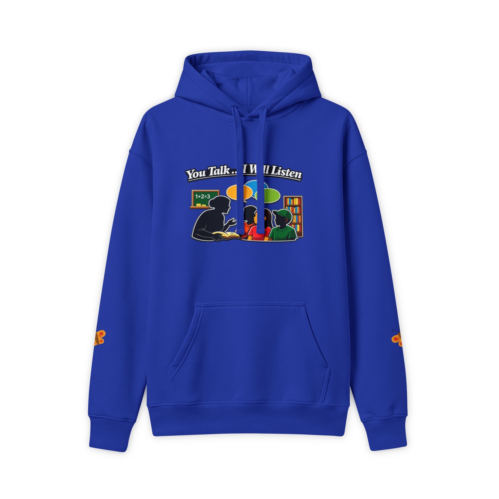 Teacher Student Conversation Youth Hoodie - black colorway front view