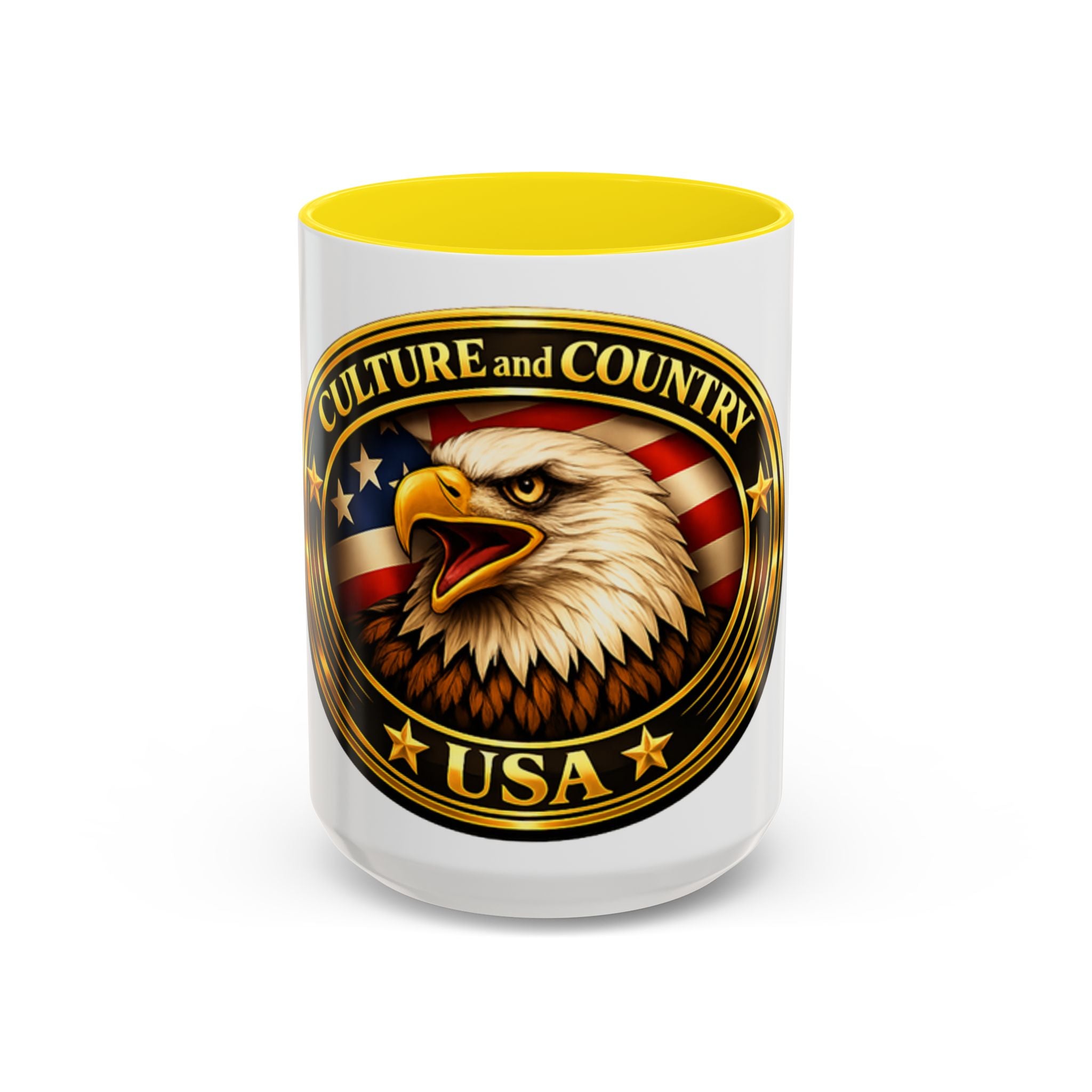 CULUSA Eagle Coffee Mug - inside view ceramic finish