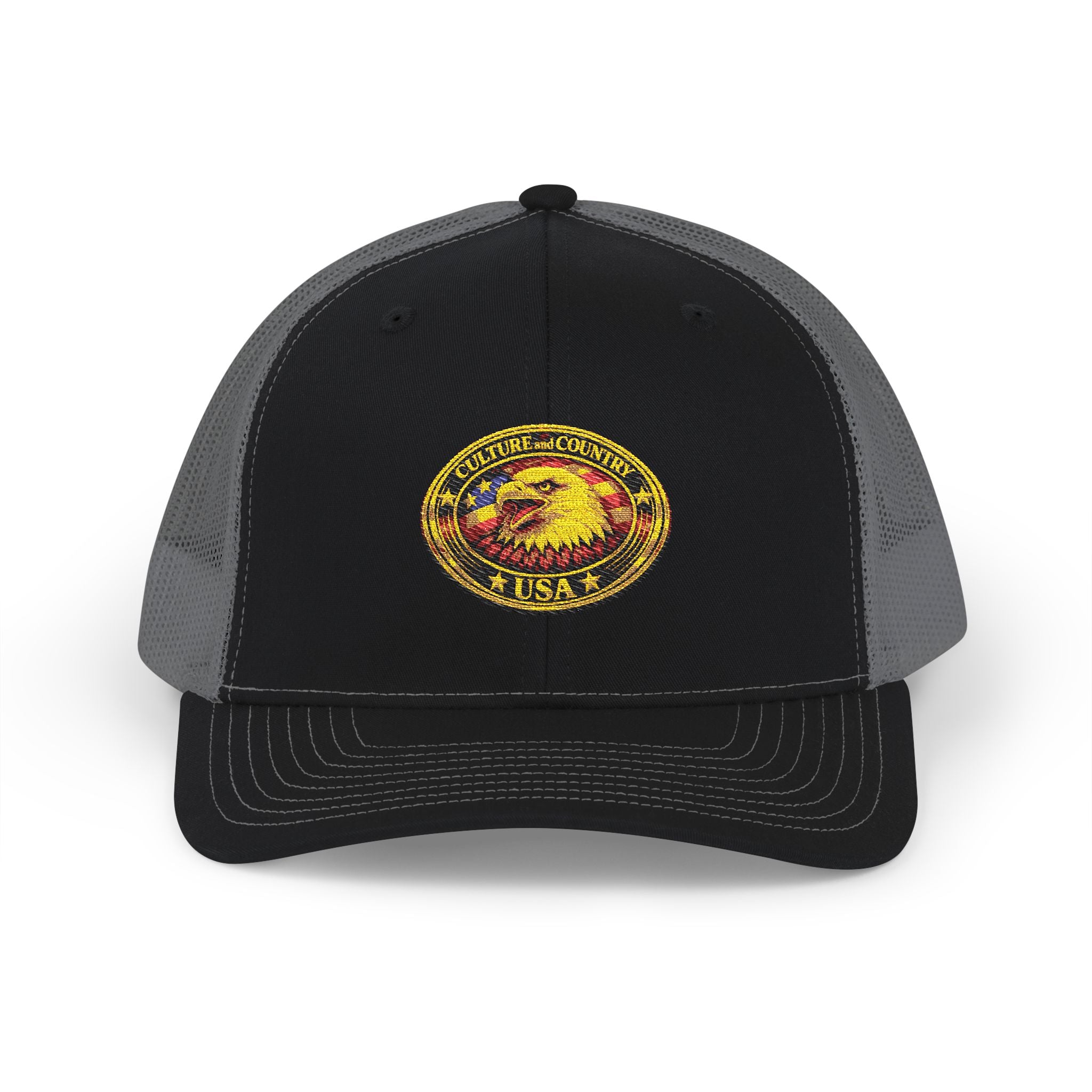 CULUSA Eagle Snapback Trucker - side profile mesh back detail