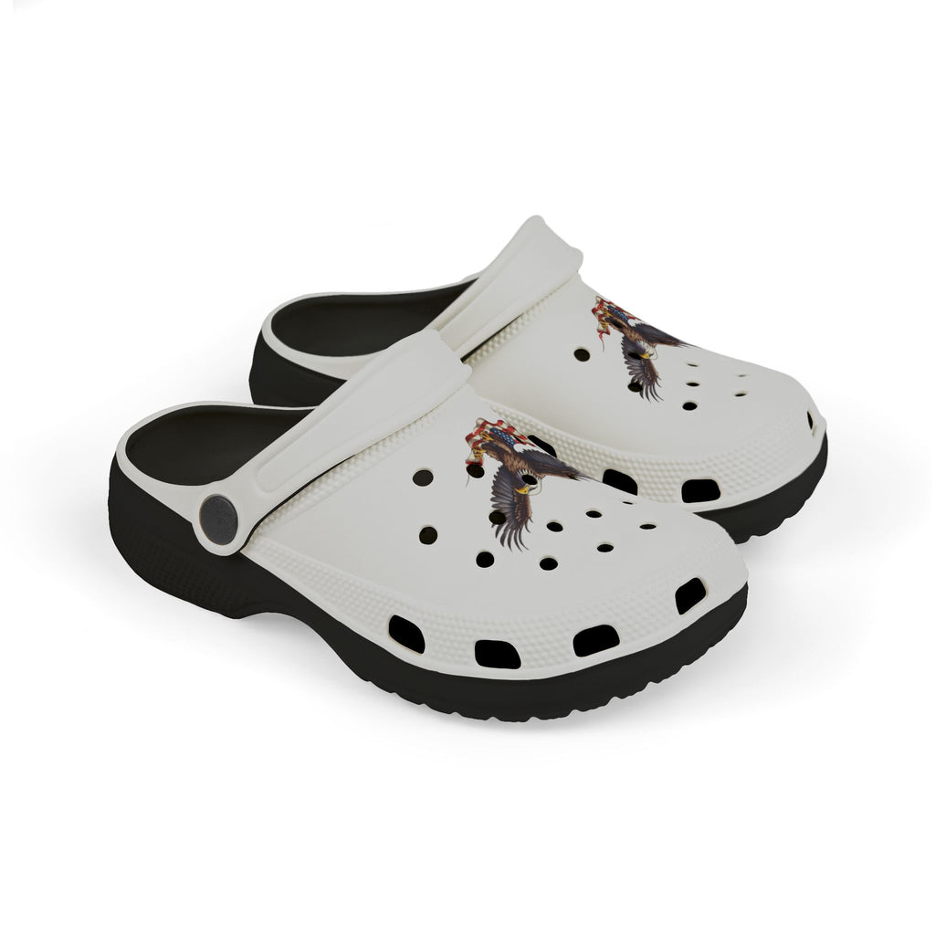 CULUSA Eagle with Flag | Kids Clogs | Patriotic EVA Foam Slip-Ons