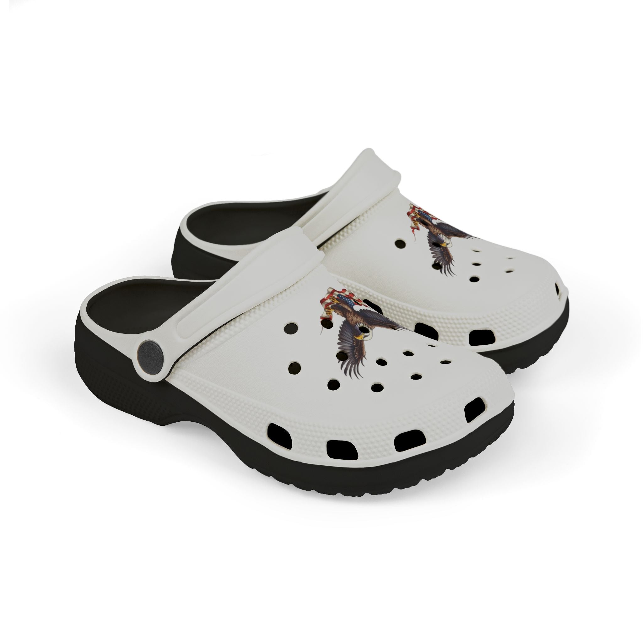 CULUSA Eagle with Flag | Kids Clogs | Patriotic EVA Foam Slip-Ons