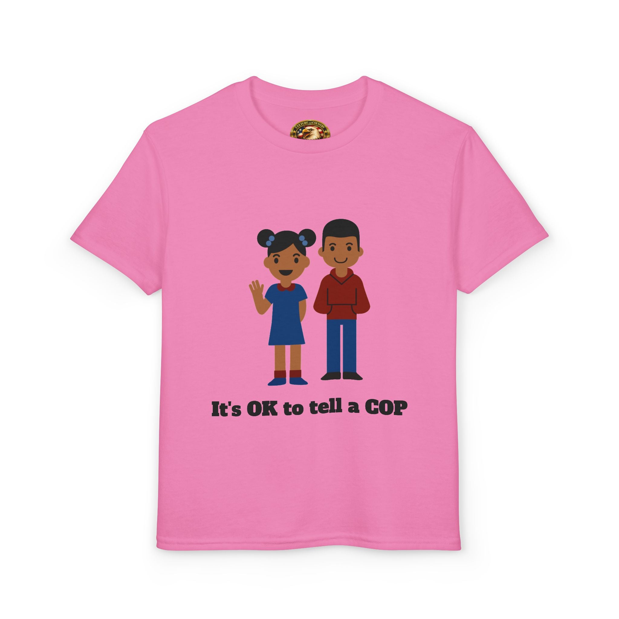 OK to Tell a Cop Youth T-Shirt - black colorway front view