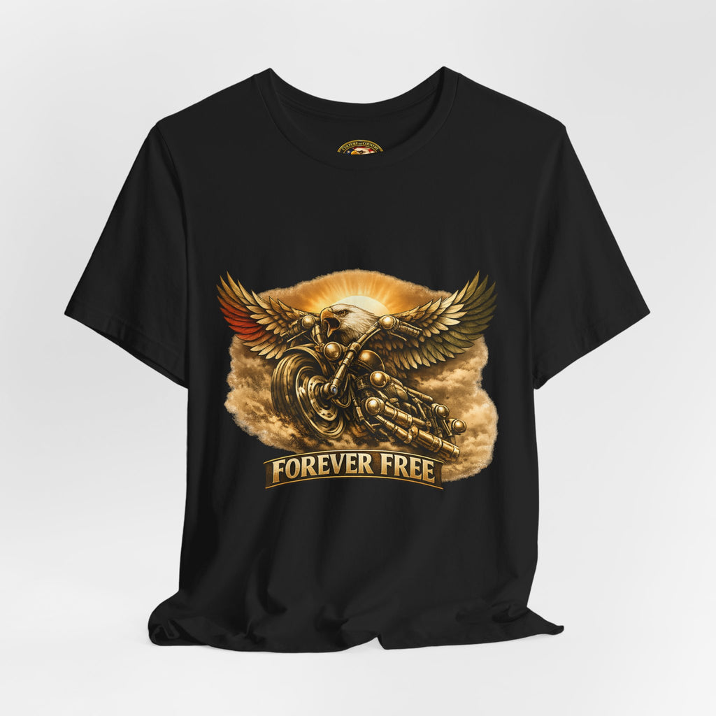 Forever Free Eagle T-Shirt - front patriotic gold graphic view