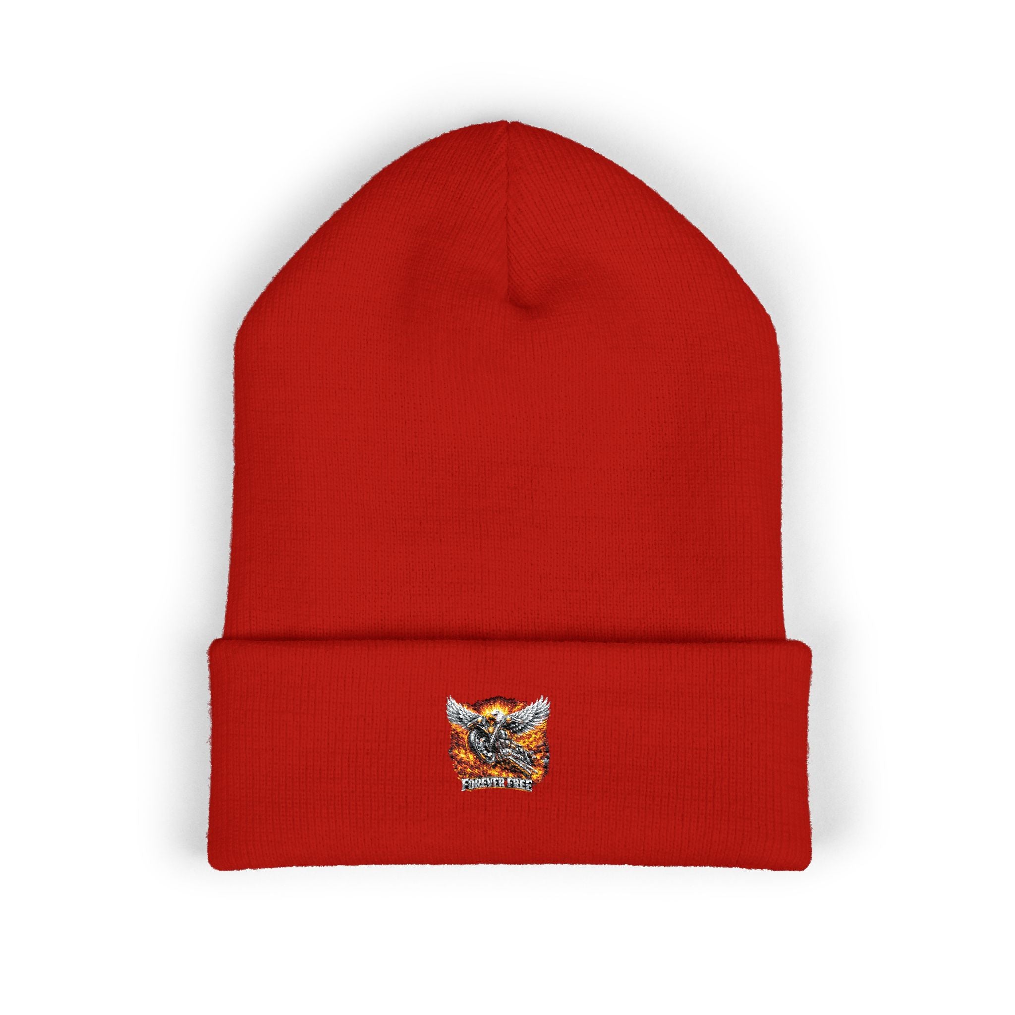 Eagle on Motorcycle Knit Hat - lifestyle wear patriotic biker style