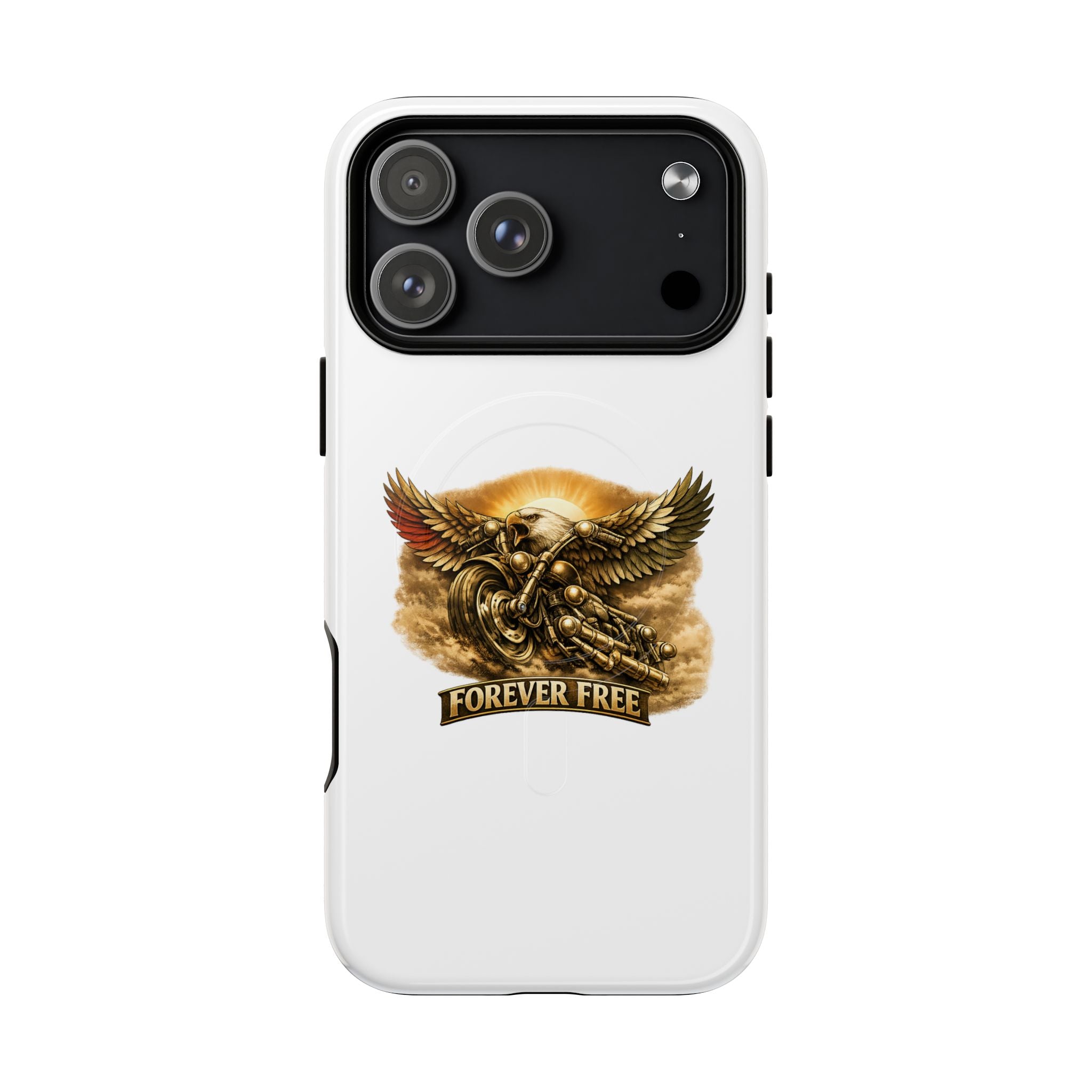 Forever Free Eagle Phone Case - motorcycle design detail view