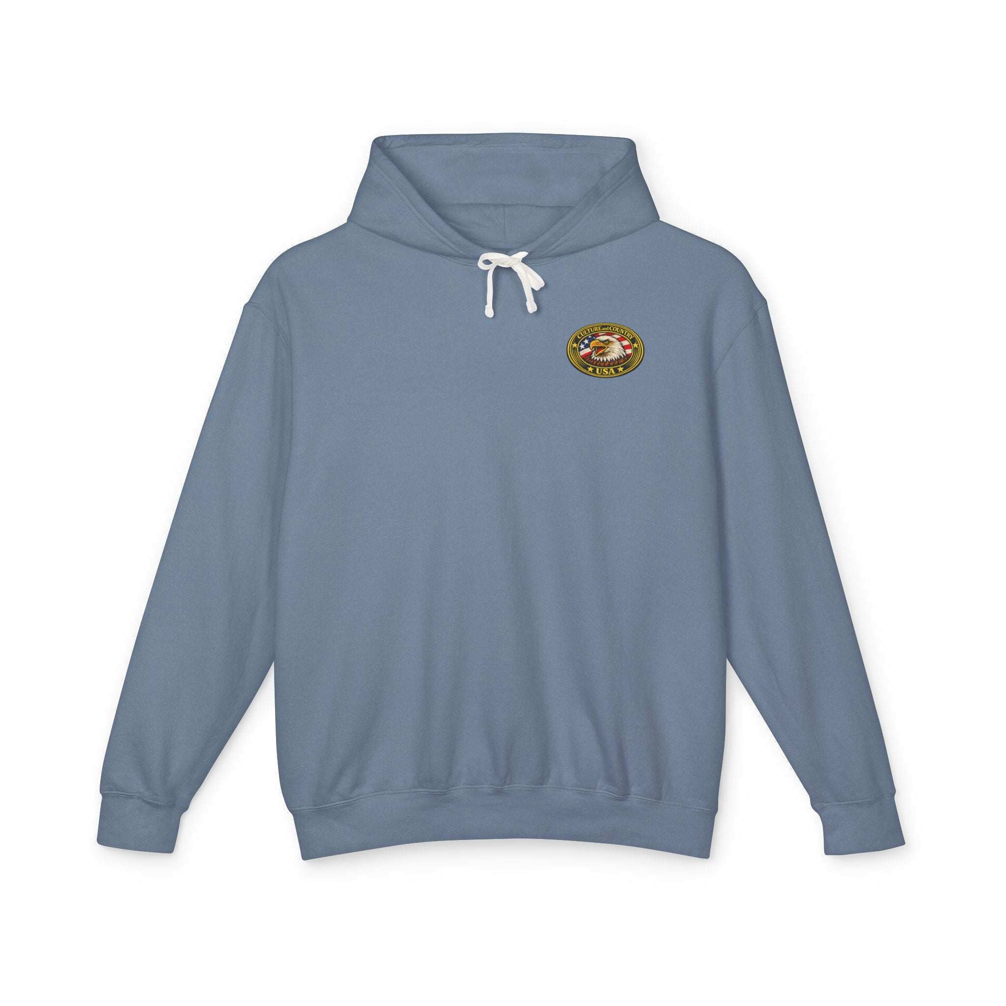 CULUSA Eagle Hoodie - back patriotic eagle with USA flag graphic