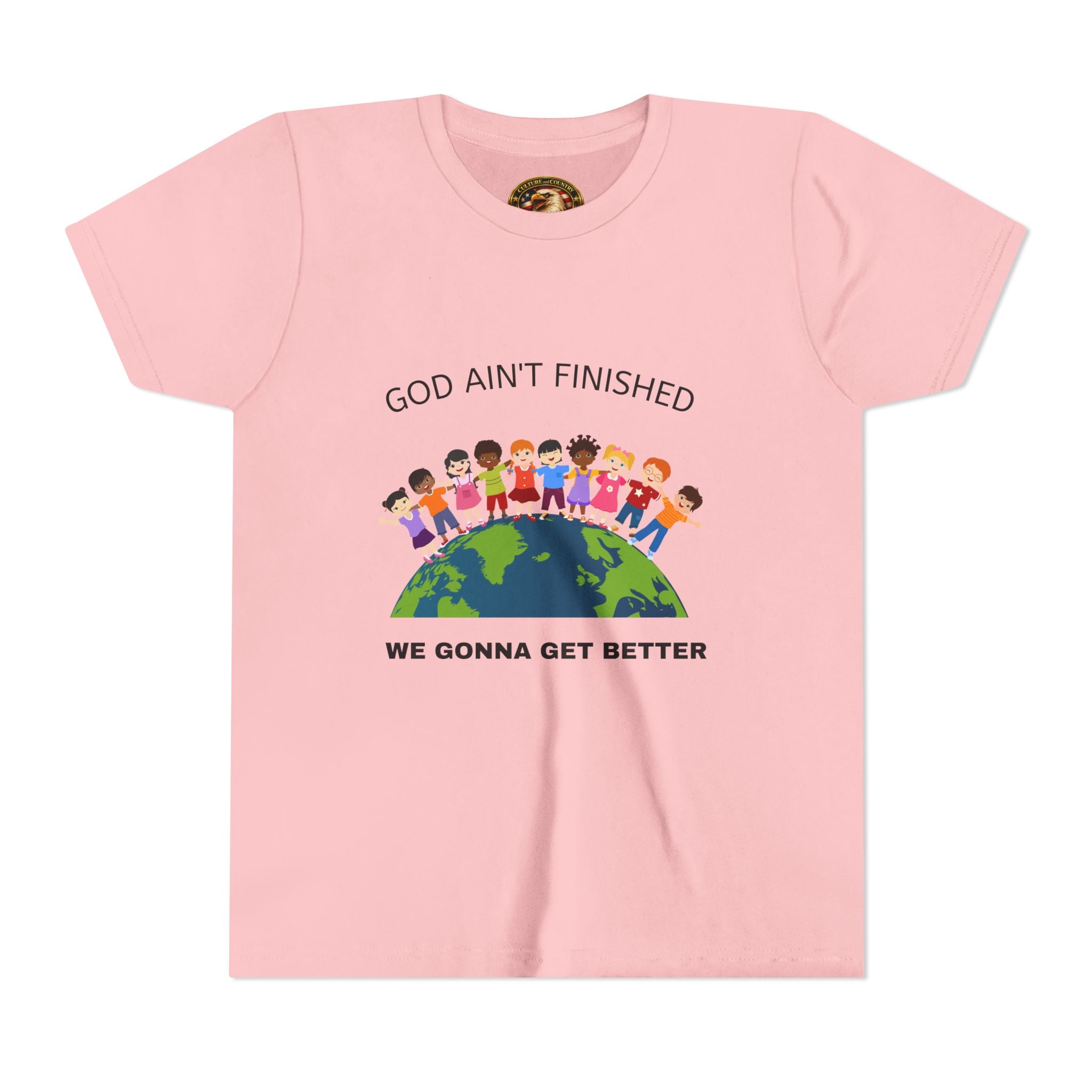 Diverse Kids on Earth Youth T-Shirt - diverse kids graphic detail close-up