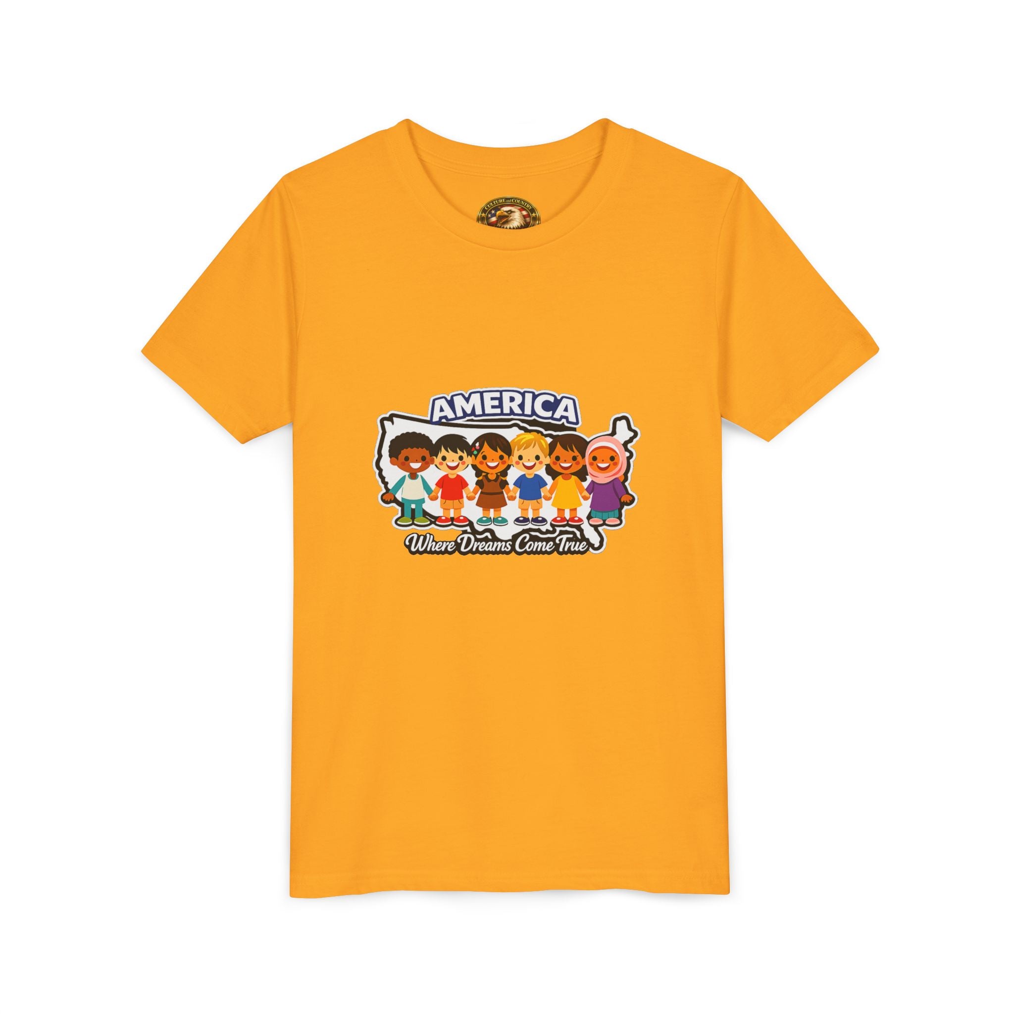 Diverse American Kids T-Shirt - inspirational message text detail