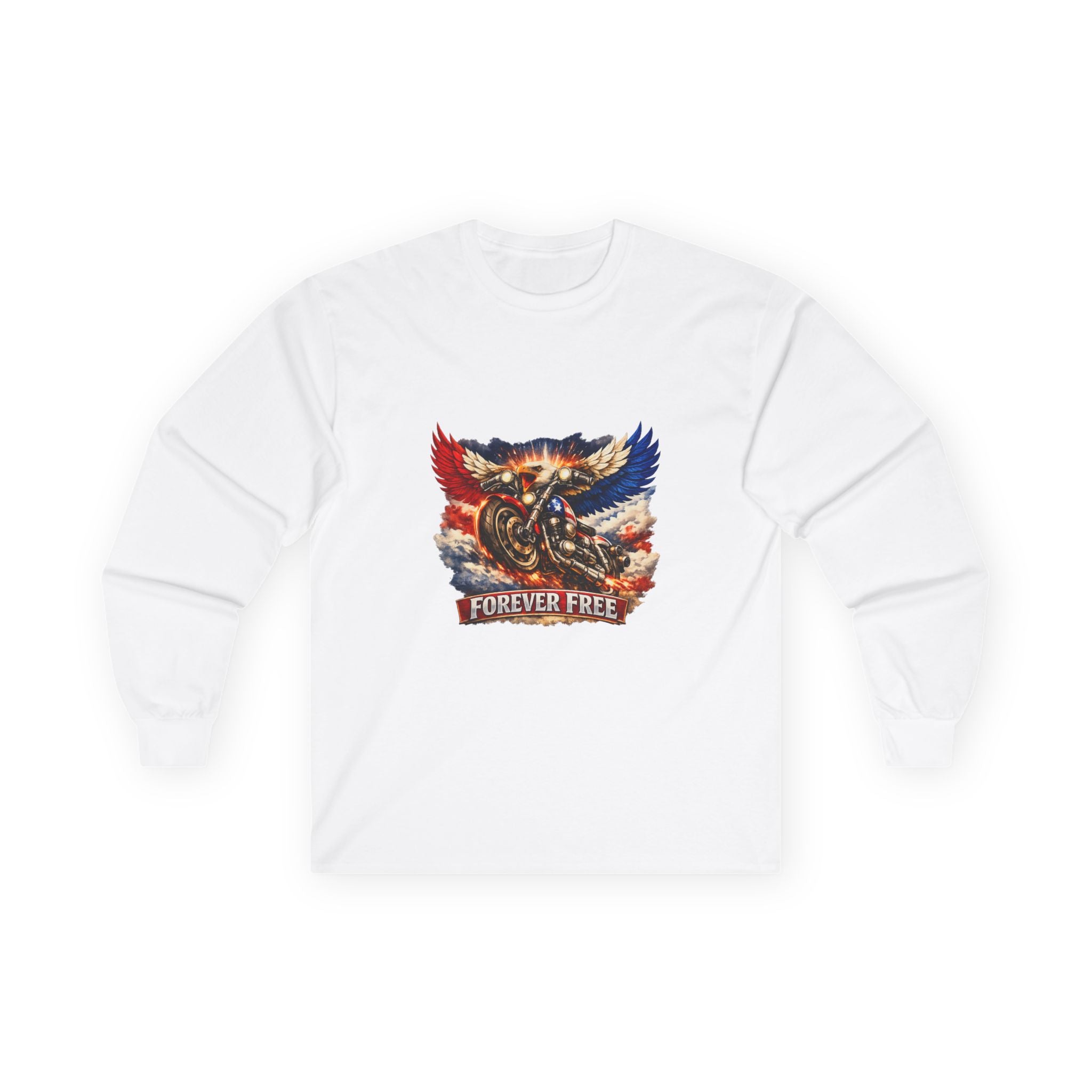 Forever Free Eagle Long Sleeve Shirt | Patriotic USA Biker 